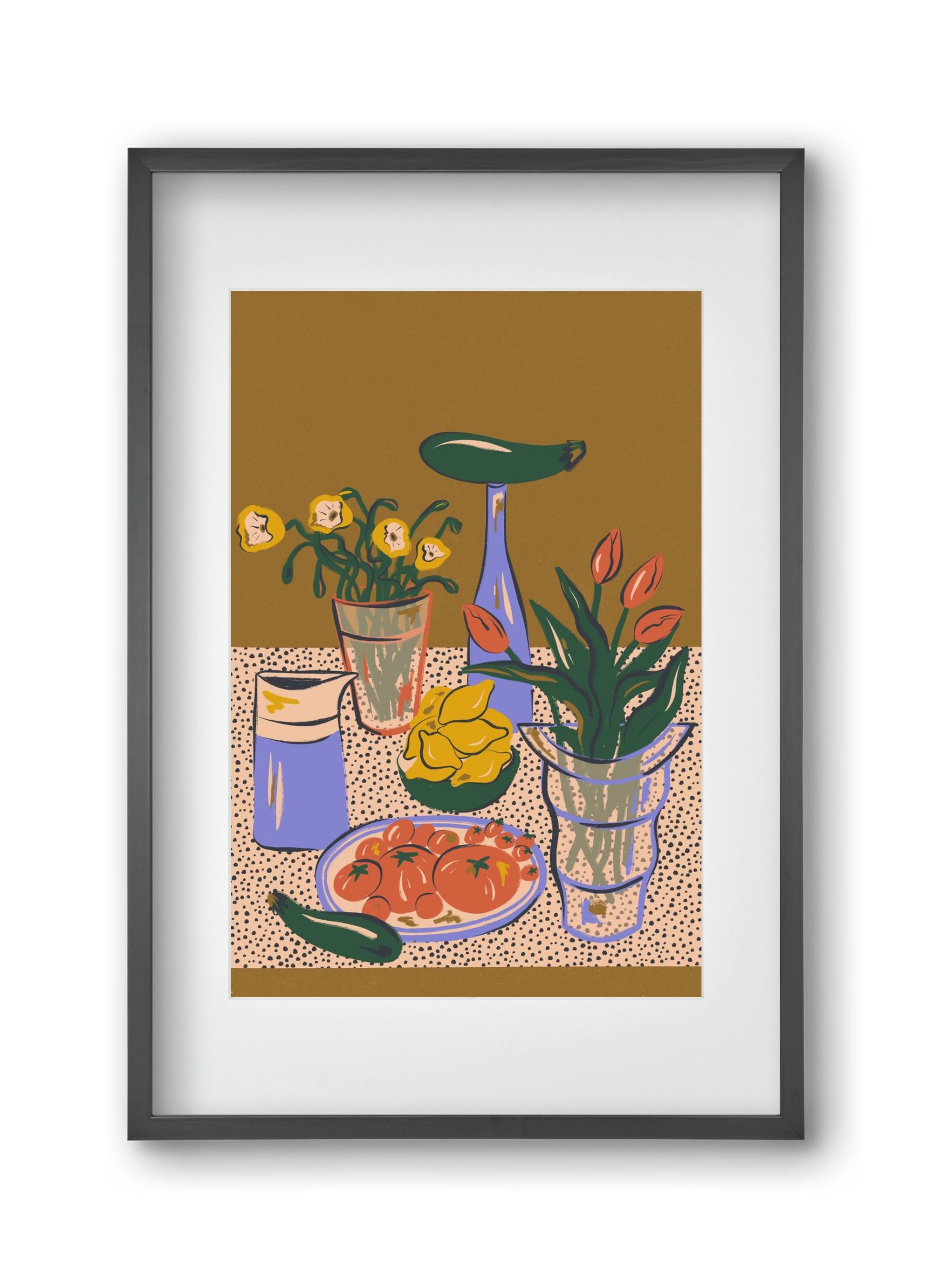 Kitchen Stillife, 30x45 cm (20x30 cm), Fekete keret, paszpartuval