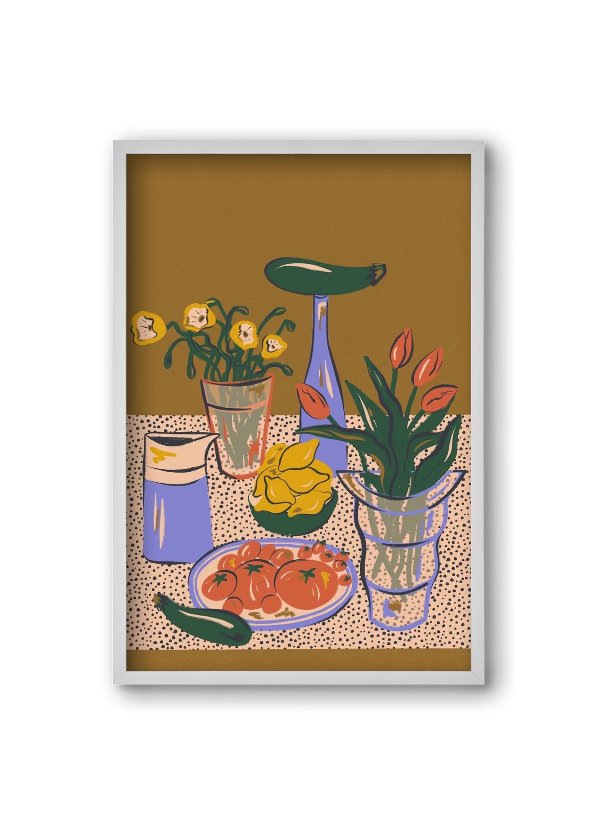 Kitchen Stillife, 20x30 cm (20x30 cm), Fehér keret