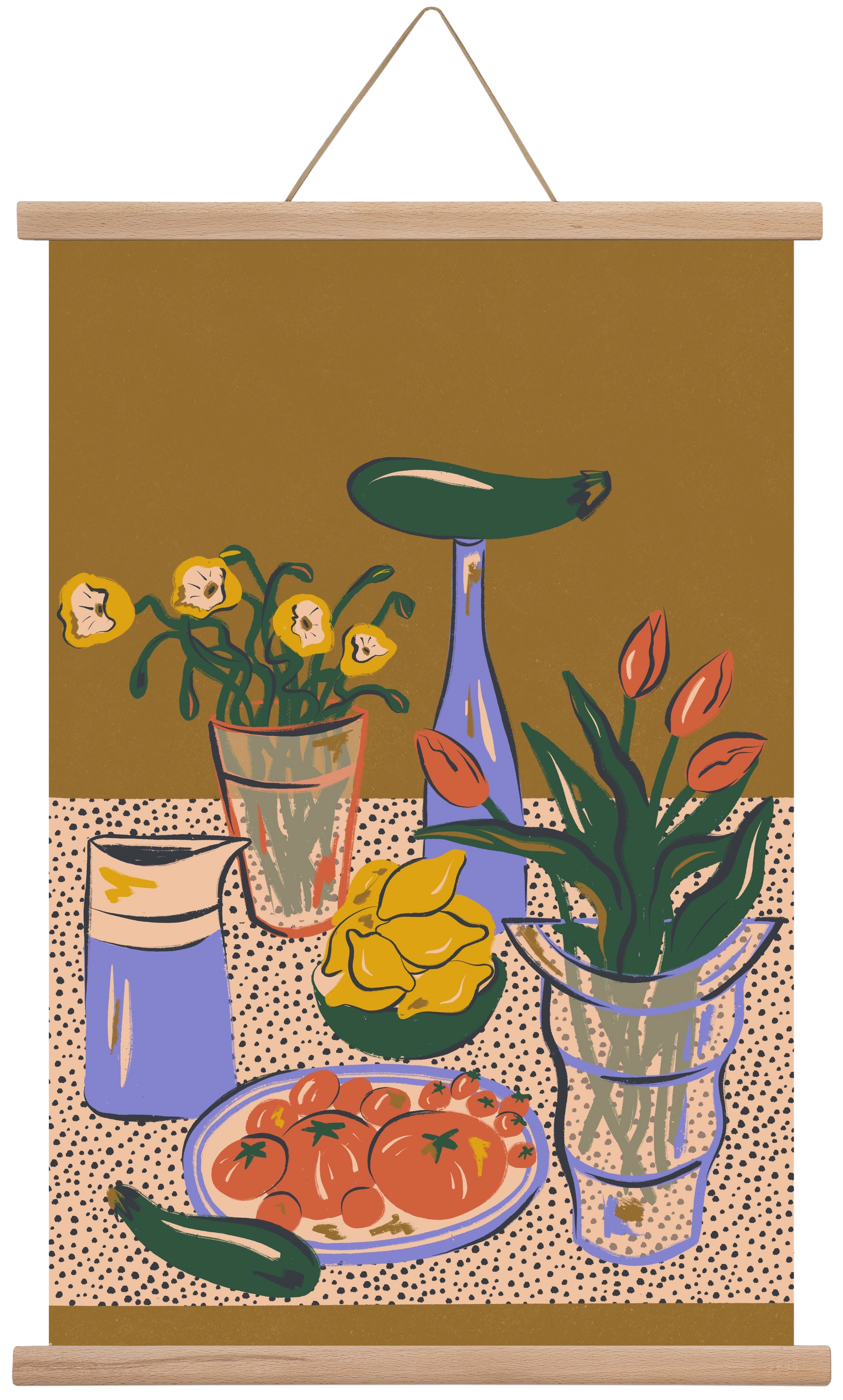 Kitchen Stillife, 40x60 cm (40x60 cm), Tölgy akasztó
