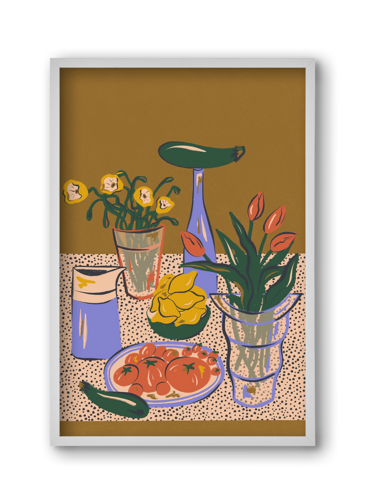 Kitchen Stillife, 30x45 cm (30x45 cm), Fehér keret
