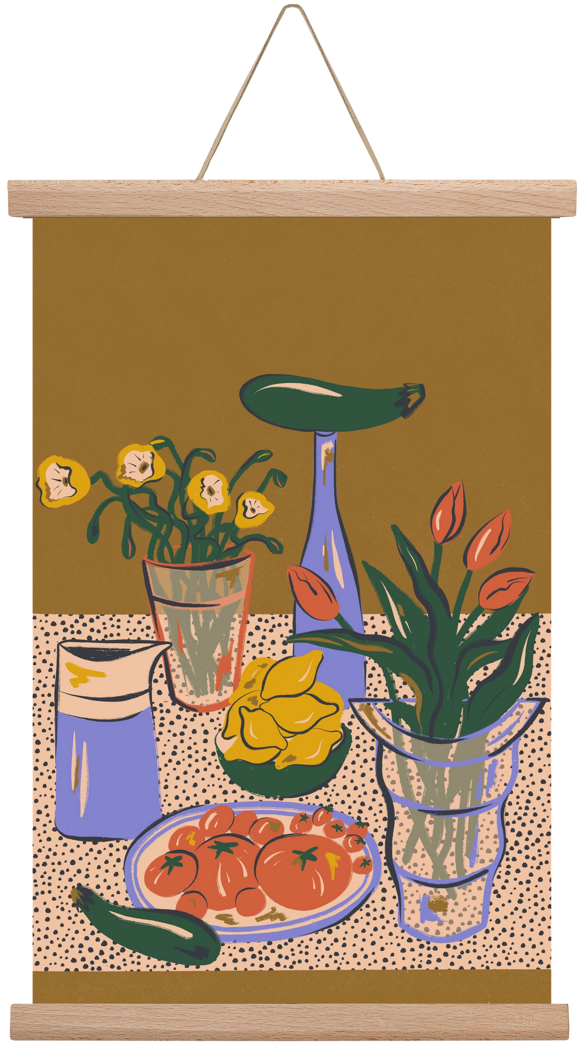 Kitchen Stillife, 30x45 cm (30x45 cm), Tölgy akasztó