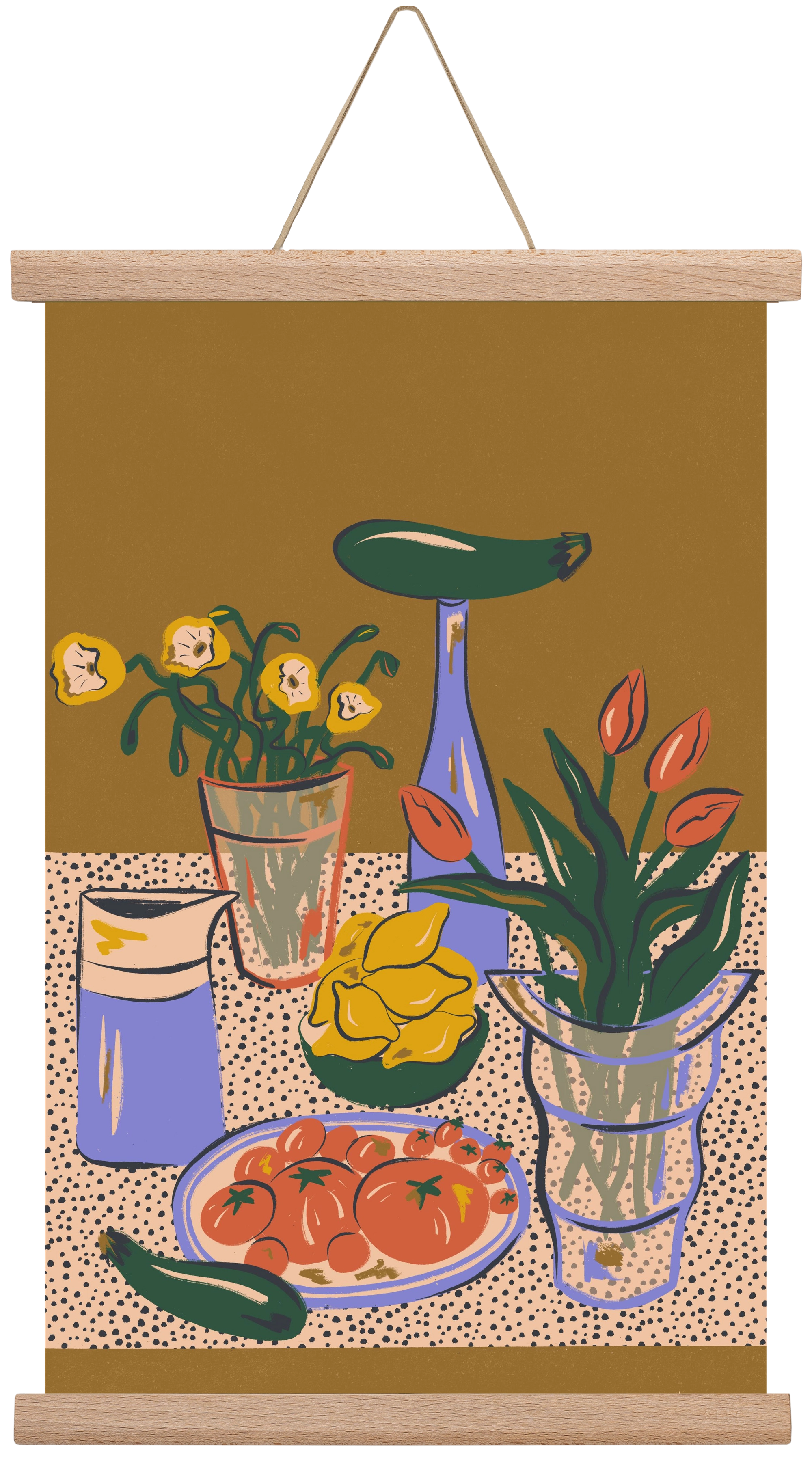 Kitchen Stillife, 30x45 cm (30x45 cm), Tölgy akasztó