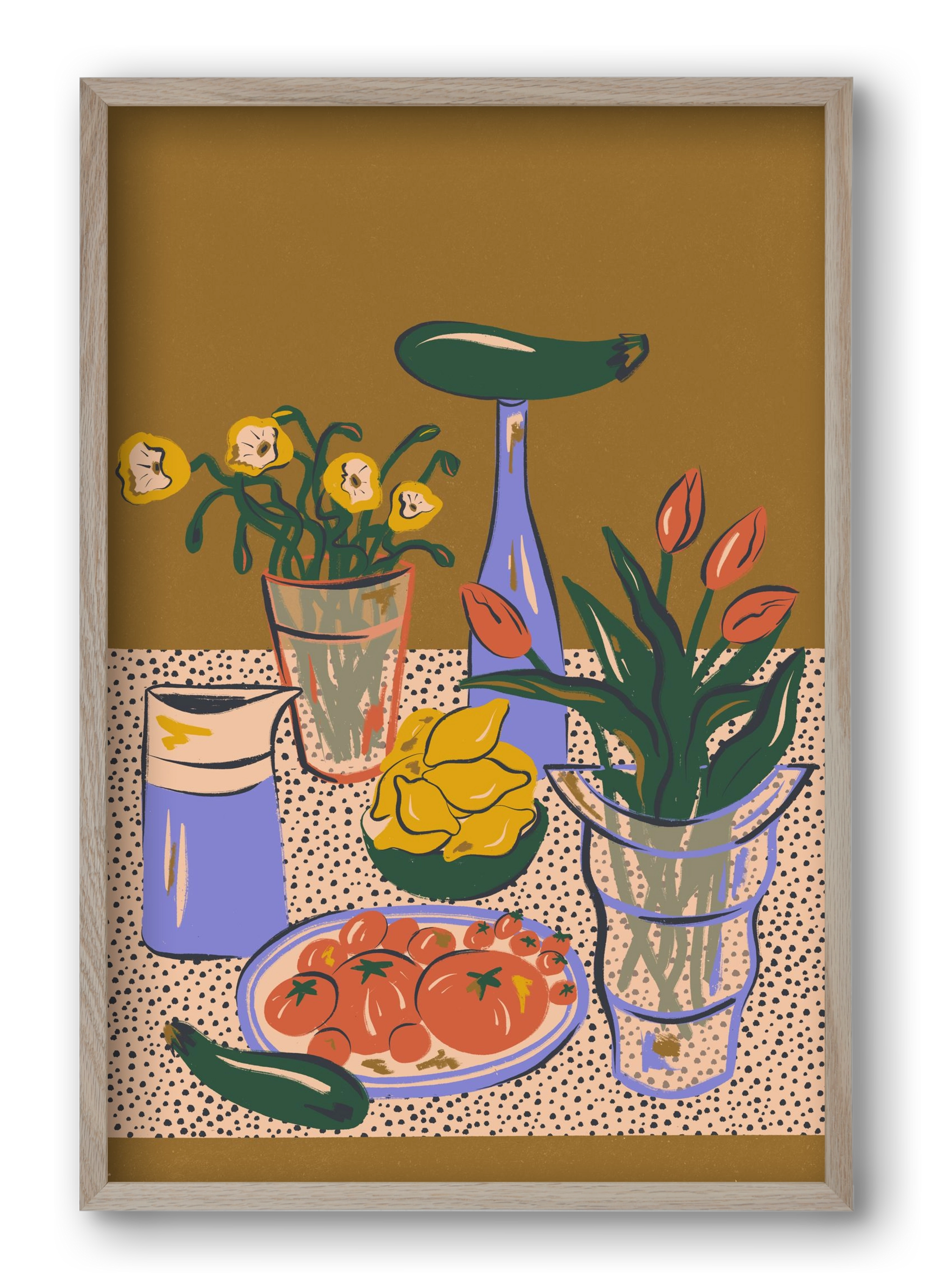 Kitchen Stillife, 40x60 cm (40x60 cm), Tölgy keret