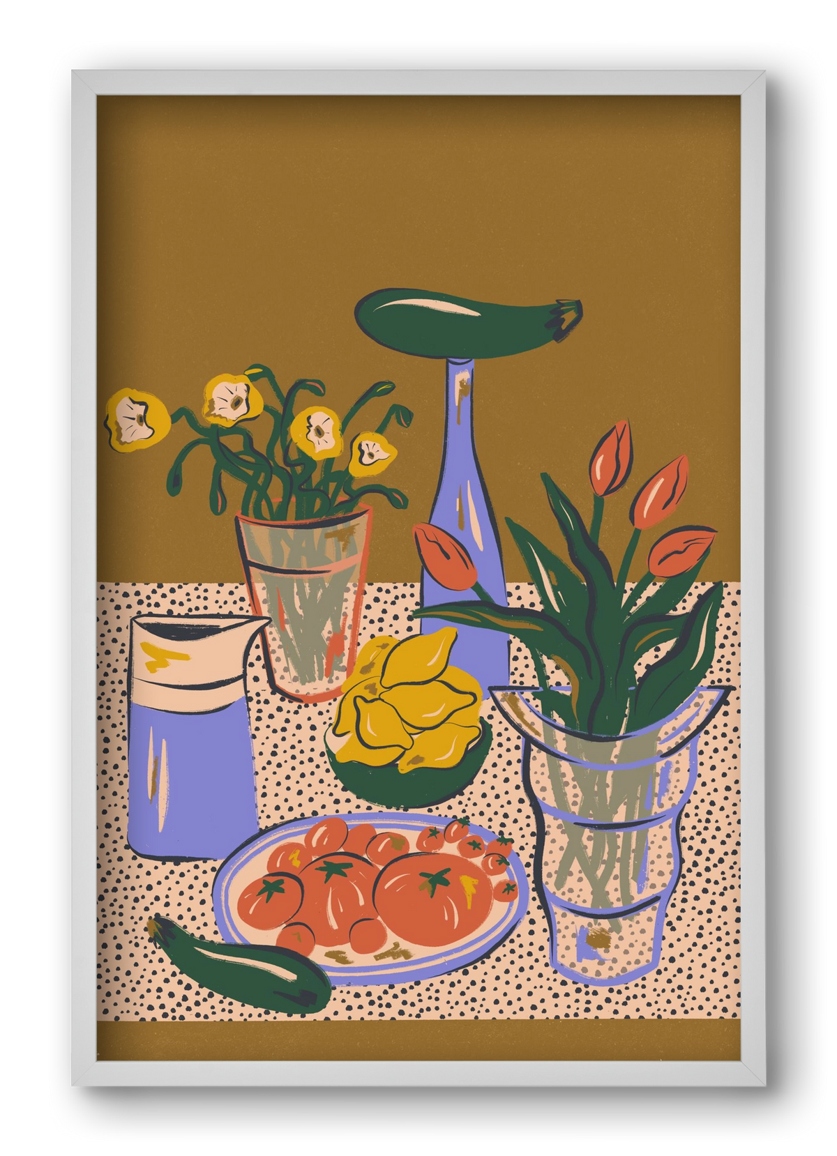 Kitchen Stillife, 40x60 cm (40x60 cm), Fehér keret