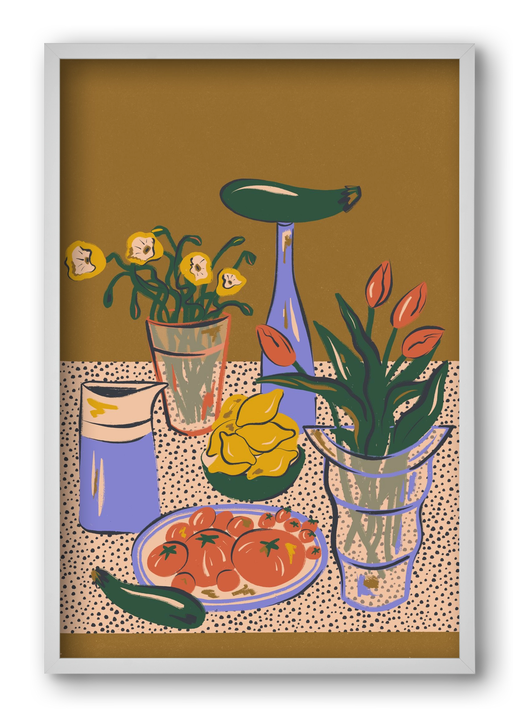 Kitchen Stillife, 40x60 cm (40x60 cm), Fehér keret