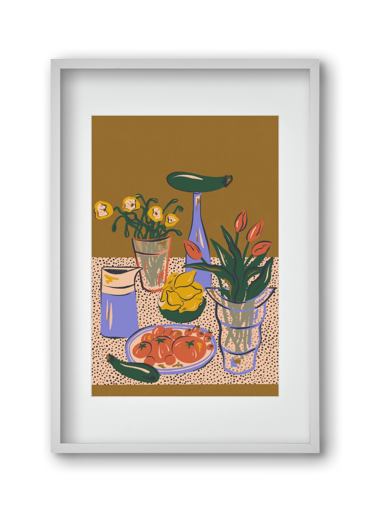 Kitchen Stillife, 30x45 cm (20x30 cm), Fehér keret, paszpartuval