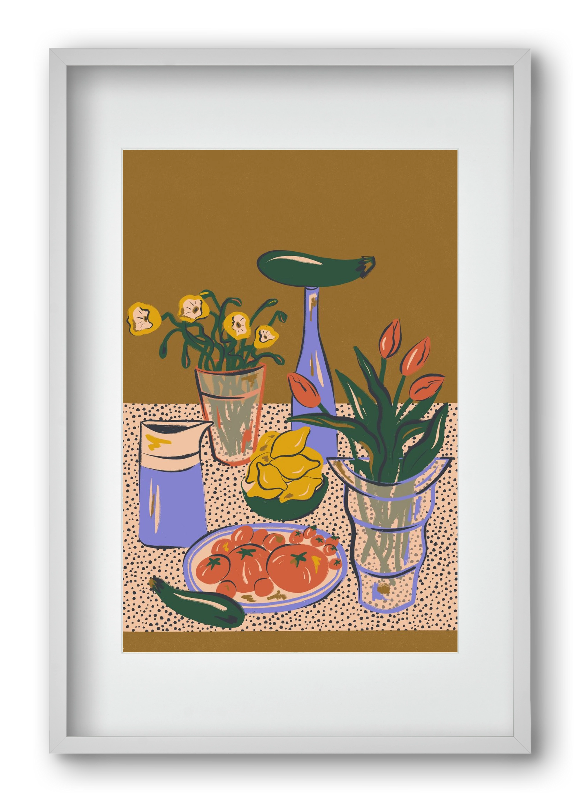 Kitchen Stillife, 40x60 cm (30x45 cm), Fehér keret, paszpartuval