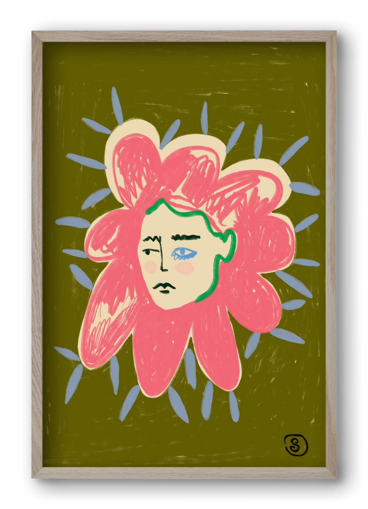 PROTECTIVE LAYER, 40x60 cm (40x60 cm), Tölgy keret