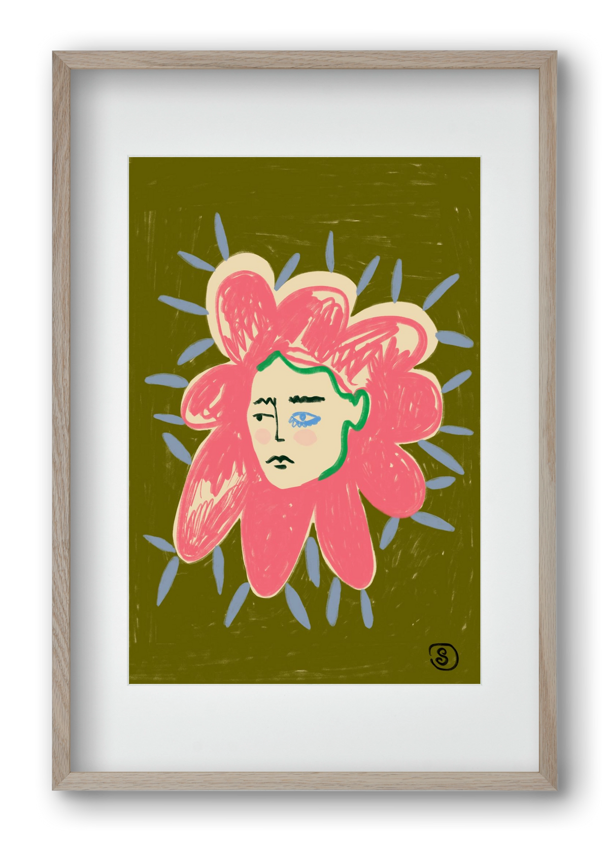 PROTECTIVE LAYER, 40x60 cm (30x45 cm), Tölgy keret, paszpartuval