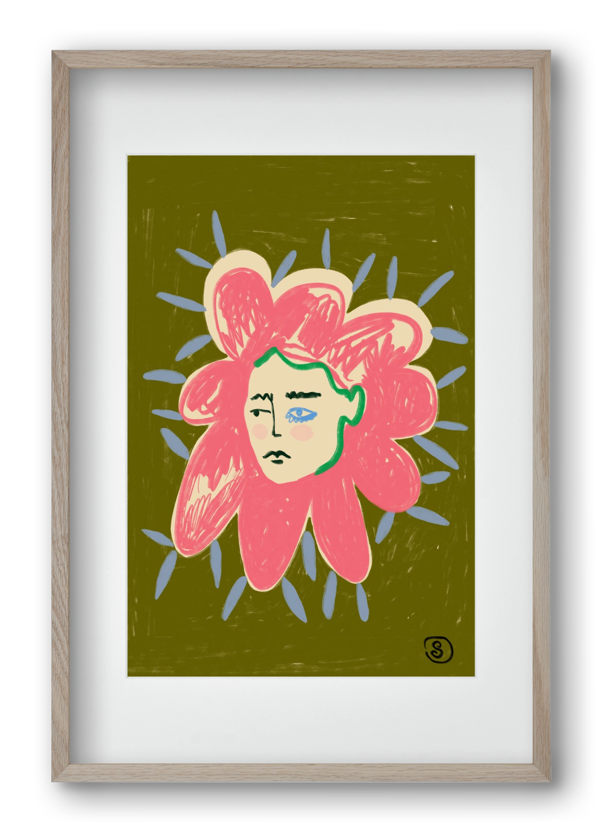 PROTECTIVE LAYER, 40x60 cm (30x45 cm), Tölgy keret, paszpartuval