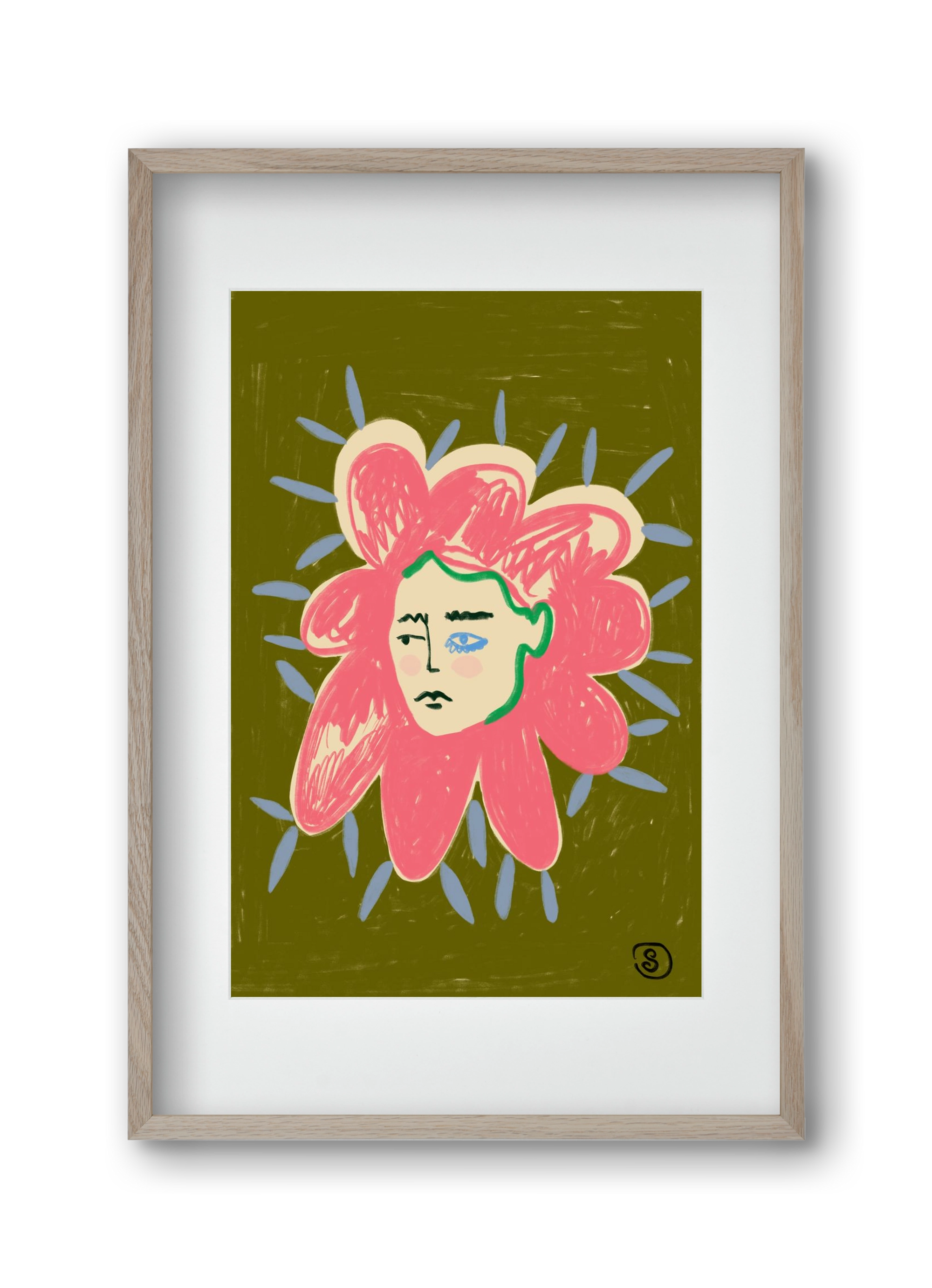 PROTECTIVE LAYER, 30x45 cm (20x30 cm), Tölgy keret, paszpartuval