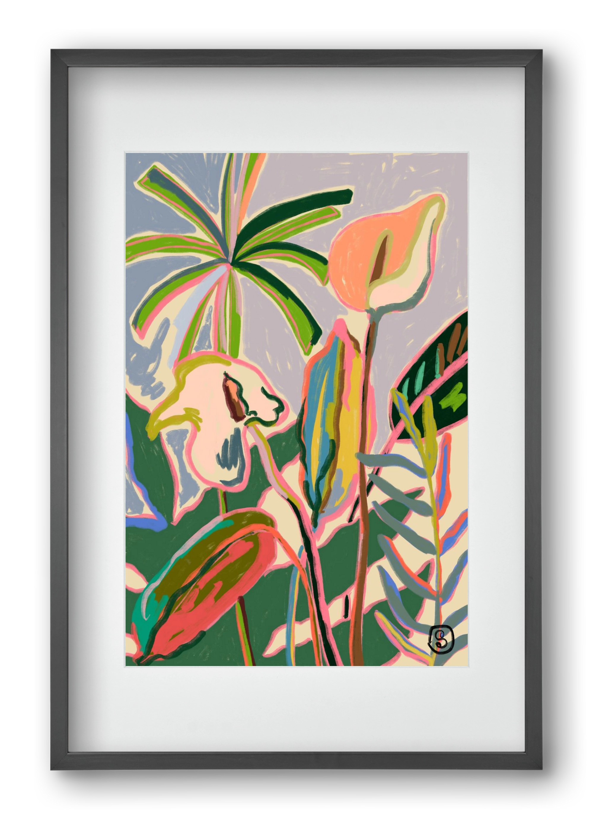 PEACE LILLY, 40x60 cm (30x45 cm), Fekete keret, paszpartuval