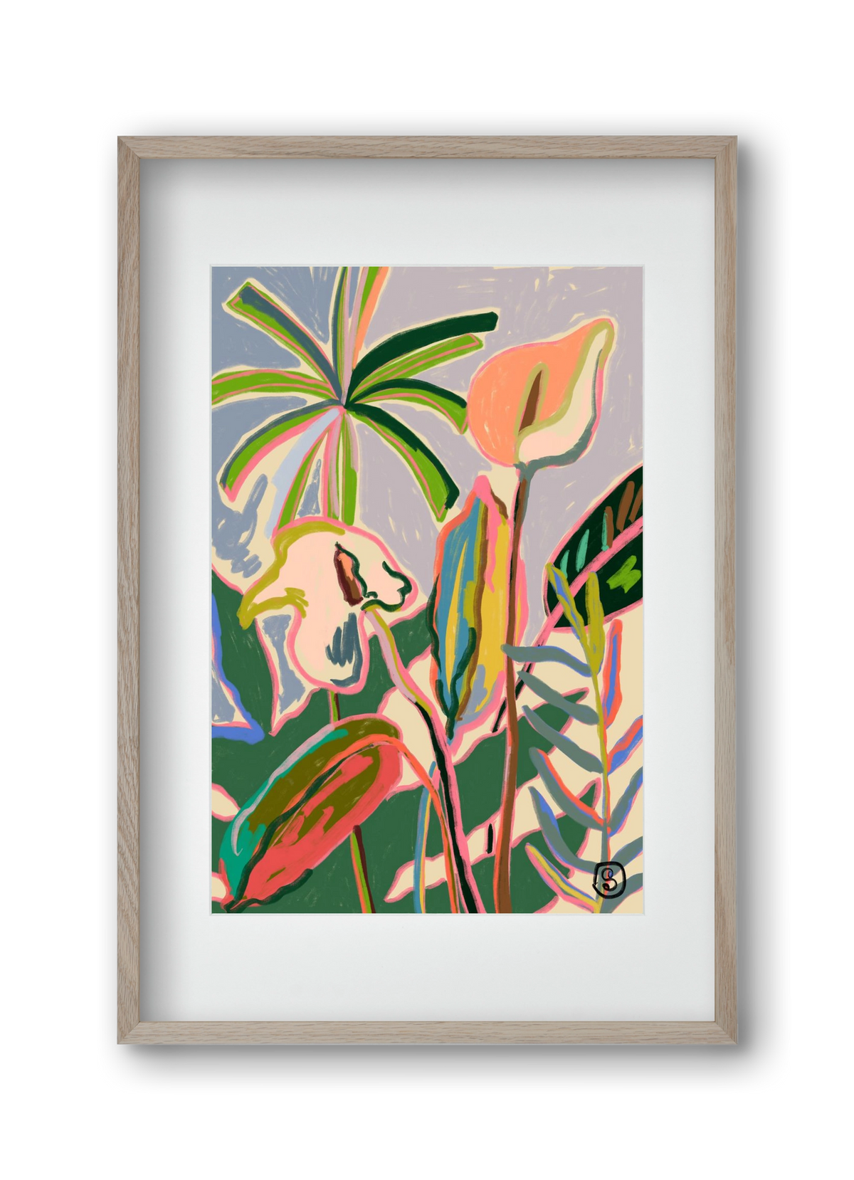 PEACE LILLY, 30x45 cm (20x30 cm), Tölgy keret, paszpartuval