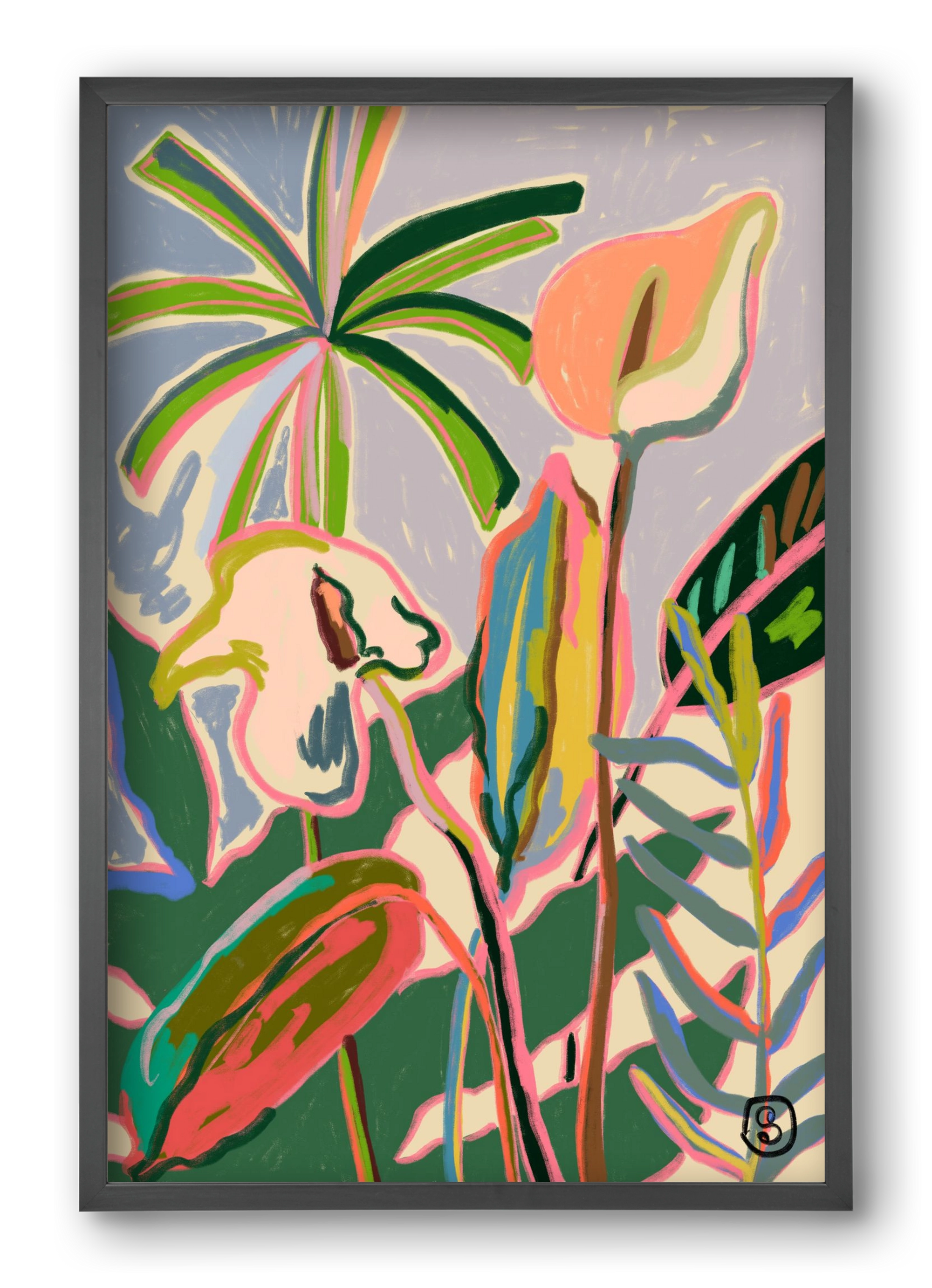 PEACE LILLY, 40x60 cm (40x60 cm), Fekete keret