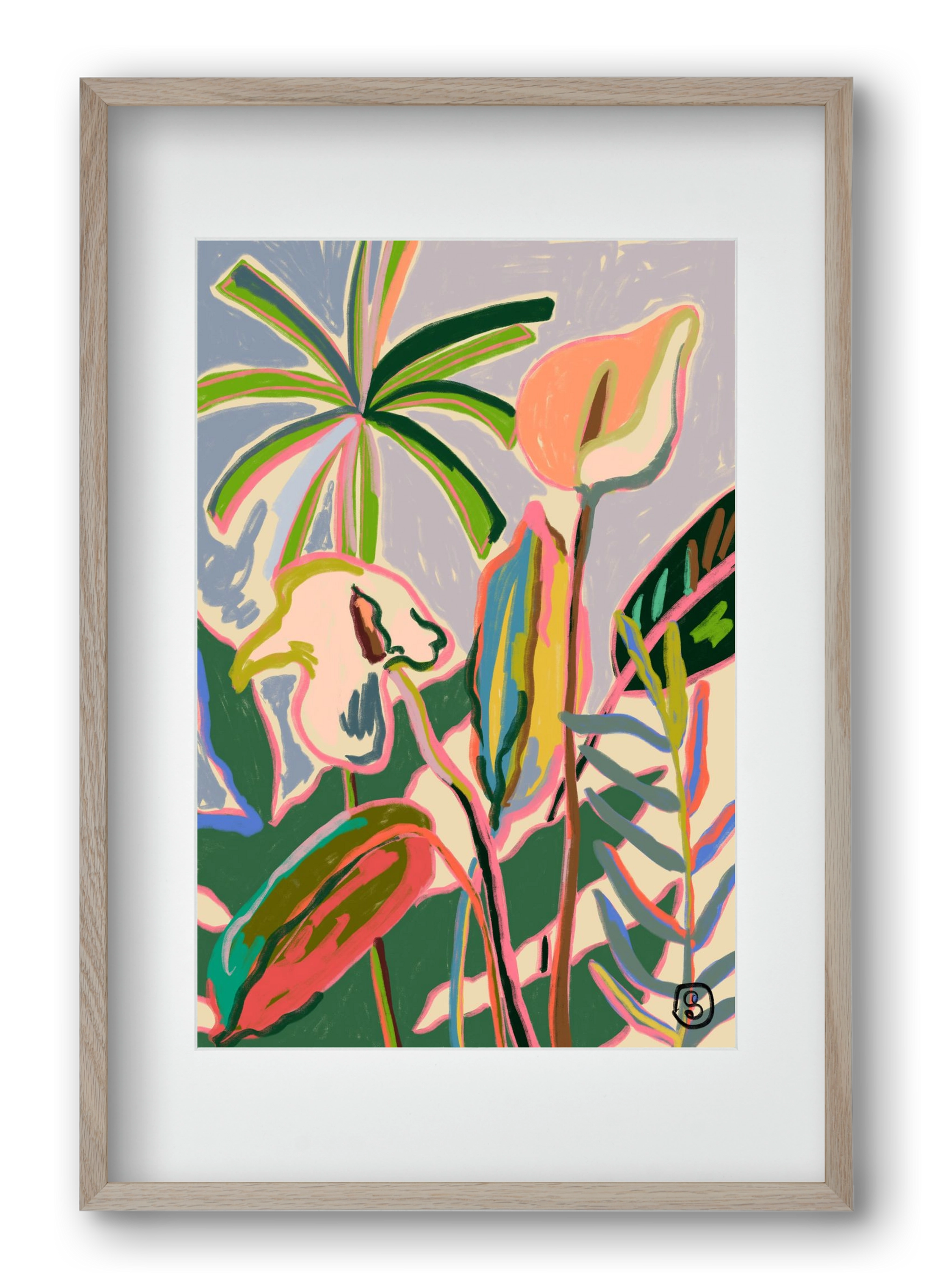 PEACE LILLY, 40x60 cm (30x45 cm), Tölgy keret, paszpartuval