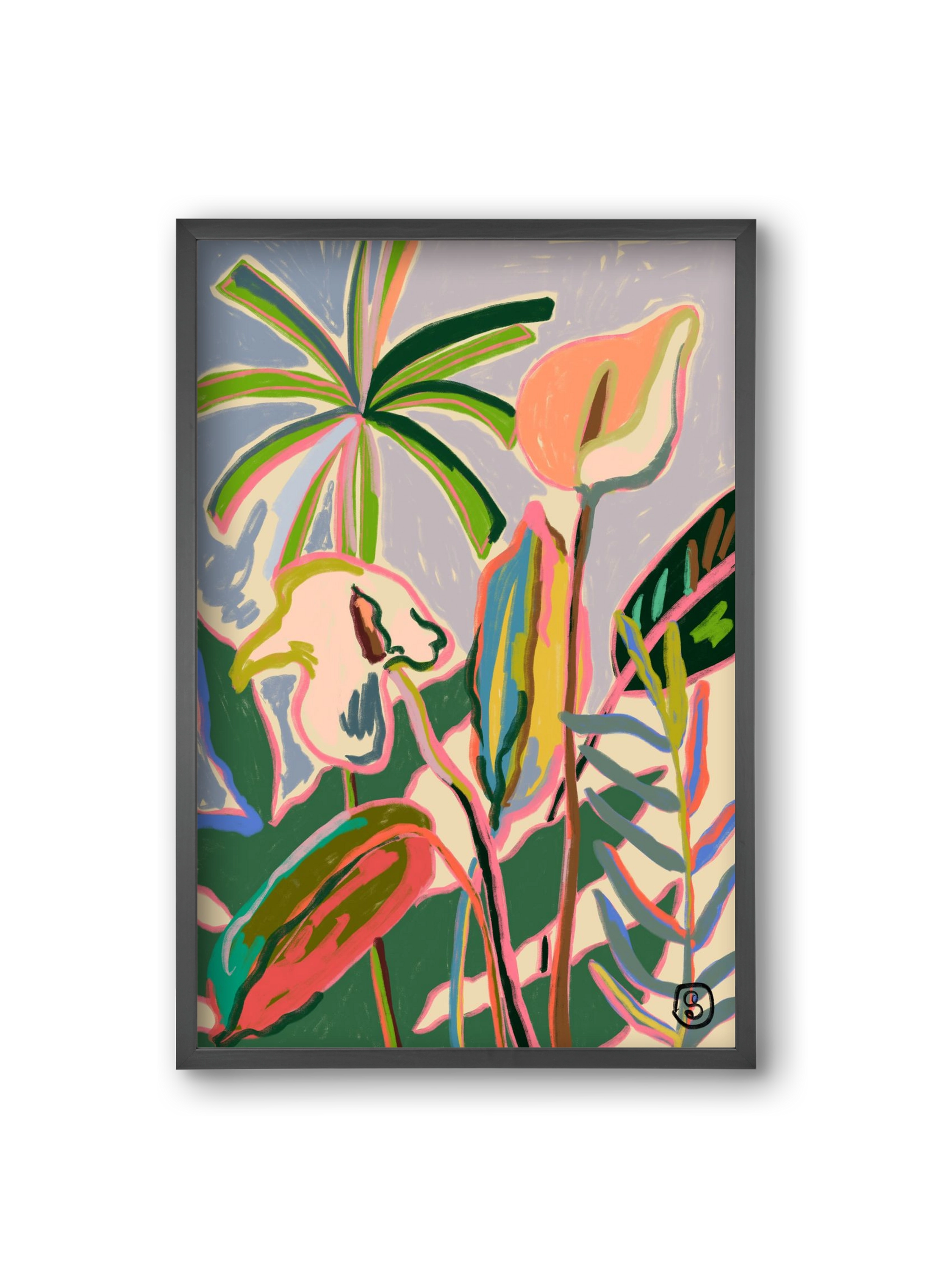 PEACE LILLY, 20x30 cm (20x30 cm), Fekete keret