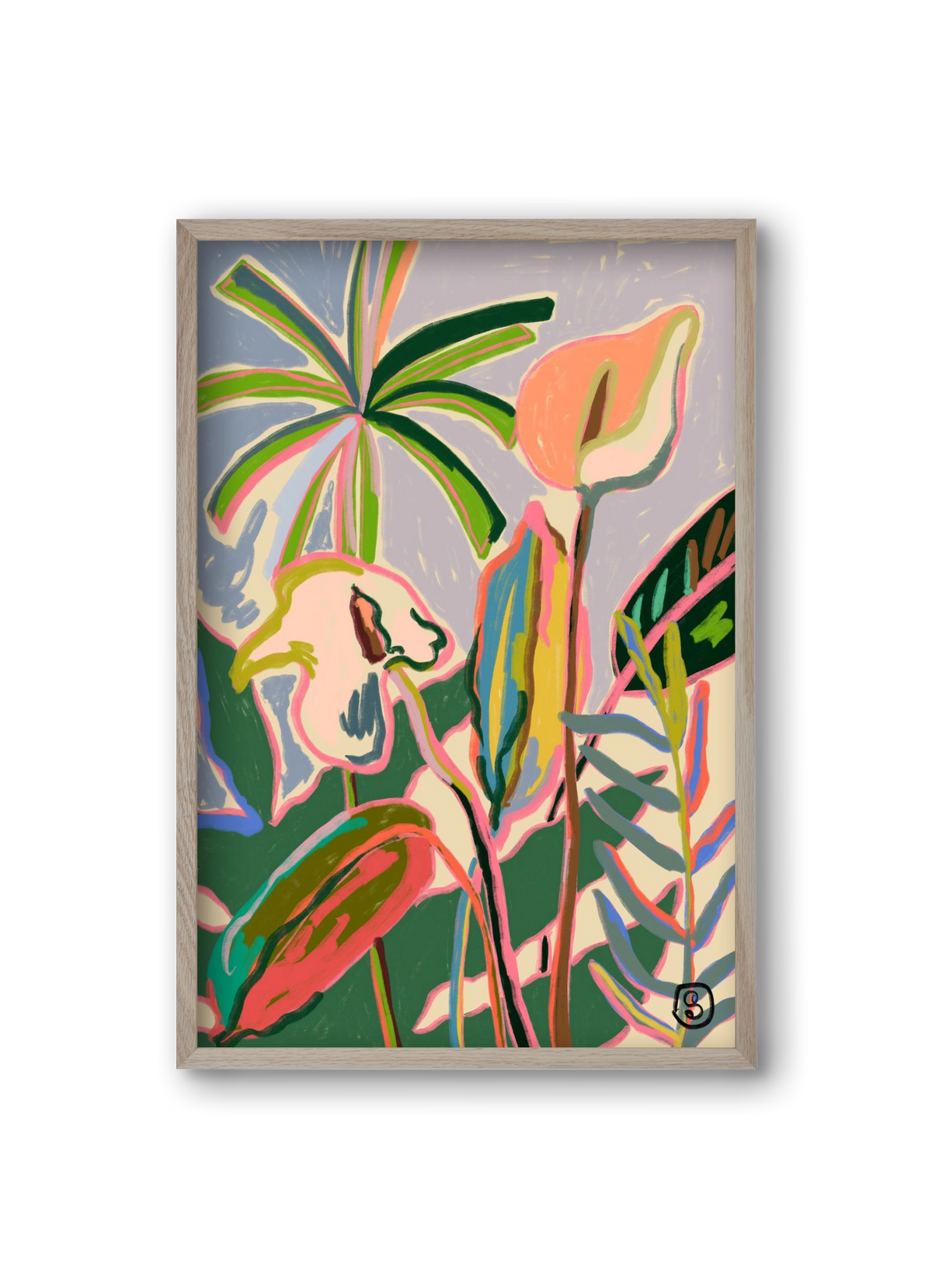 PEACE LILLY, 20x30 cm (20x30 cm), Tölgy keret