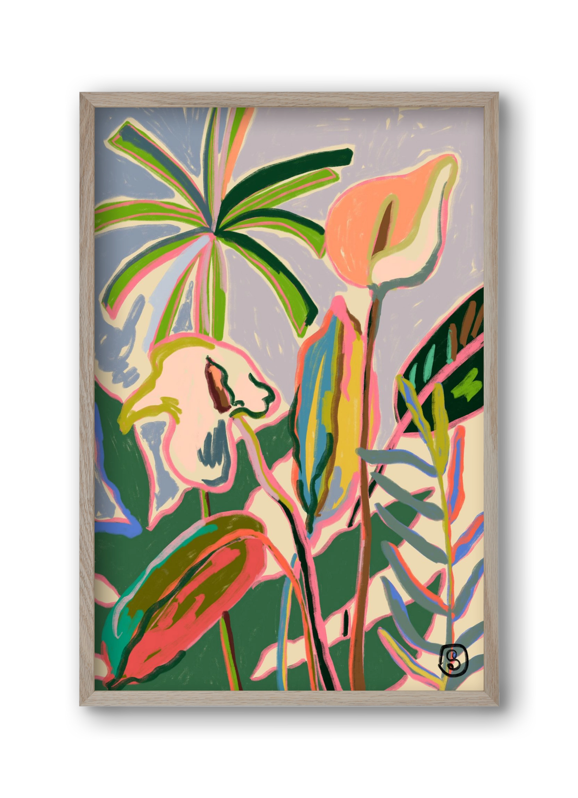 PEACE LILLY, 30x45 cm (30x45 cm), Tölgy keret