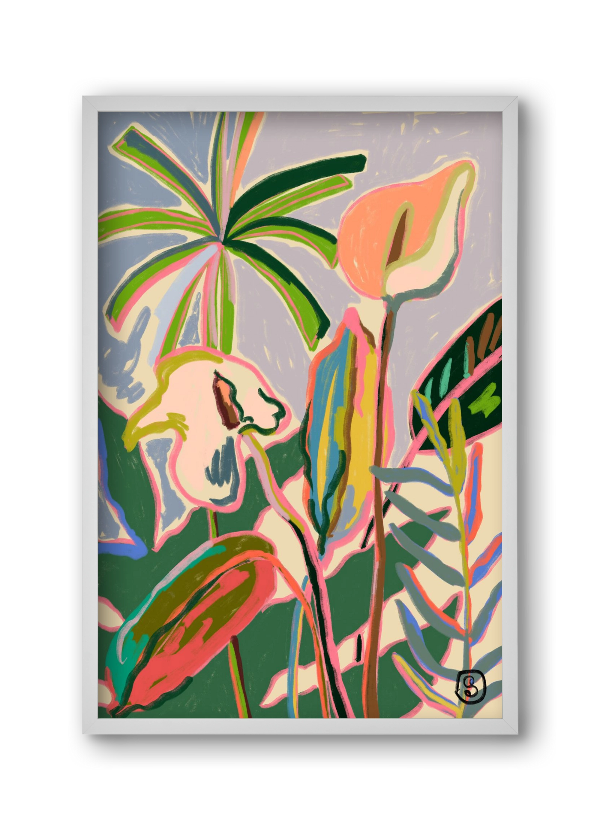 PEACE LILLY, 30x45 cm (30x45 cm), Fehér keret