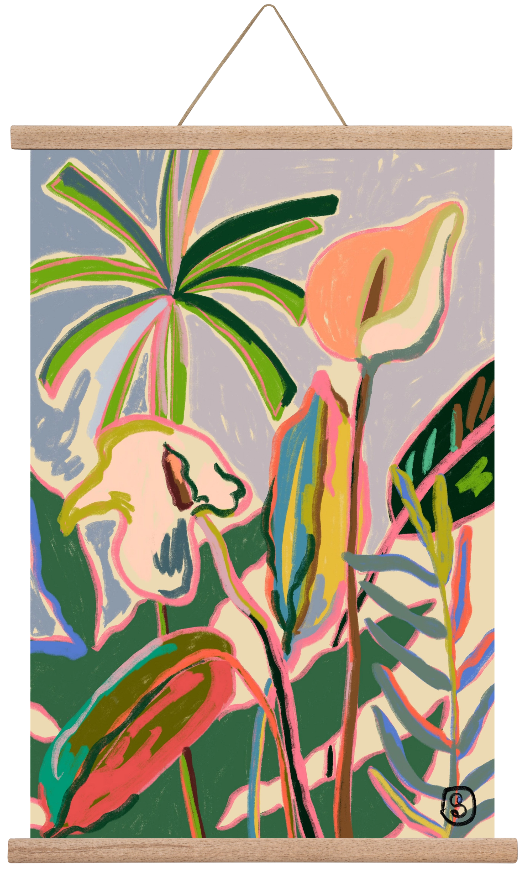PEACE LILLY, 40x60 cm (40x60 cm), Tölgy akasztó