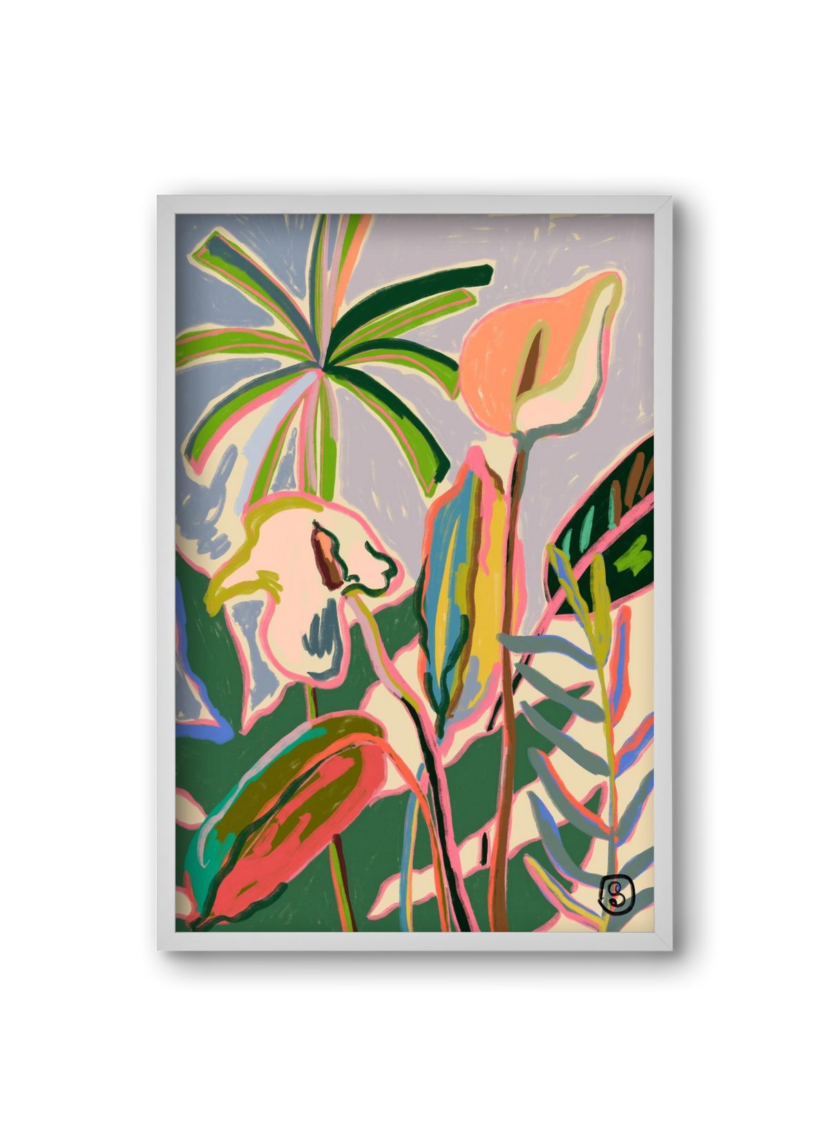 PEACE LILLY, 20x30 cm (20x30 cm), Fehér keret