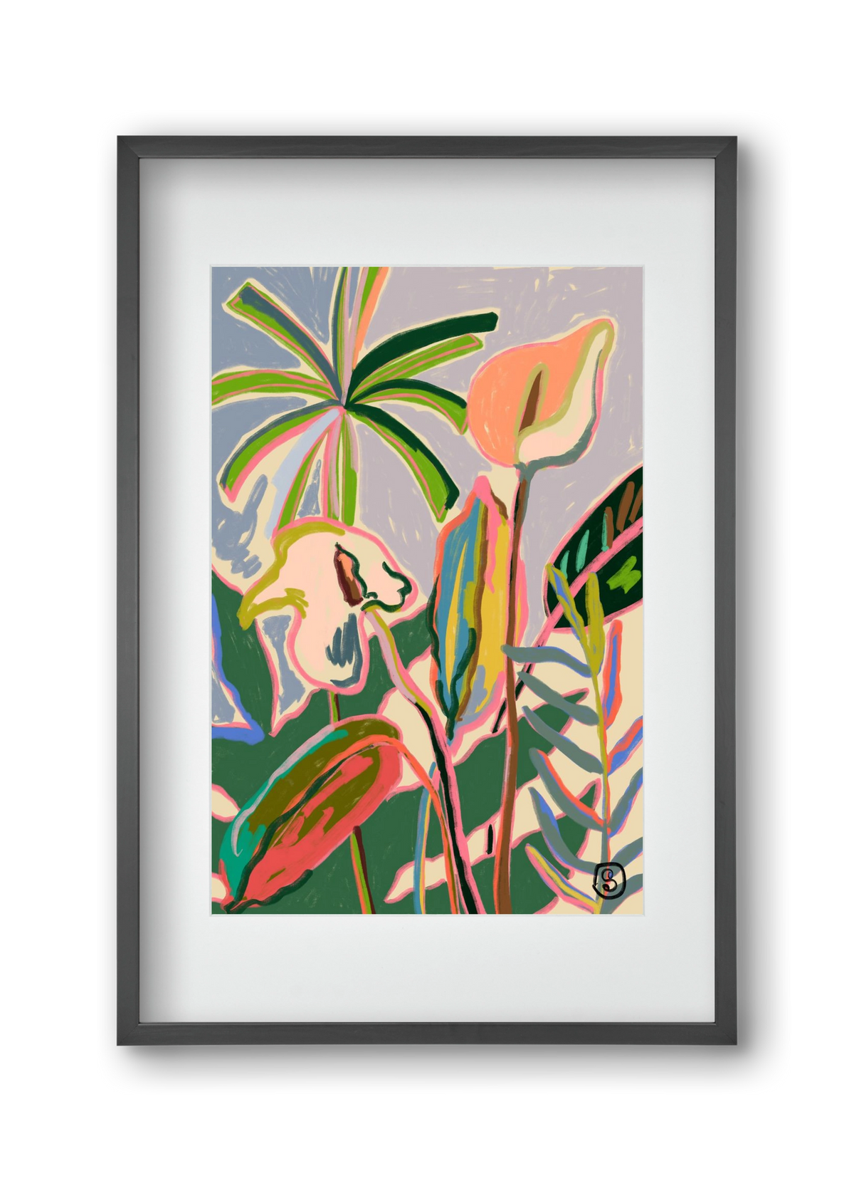 PEACE LILLY, 30x45 cm (20x30 cm), Fekete keret, paszpartuval