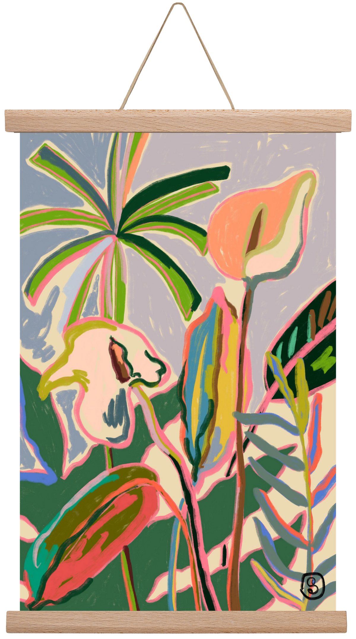 PEACE LILLY, 30x45 cm (30x45 cm), Tölgy akasztó