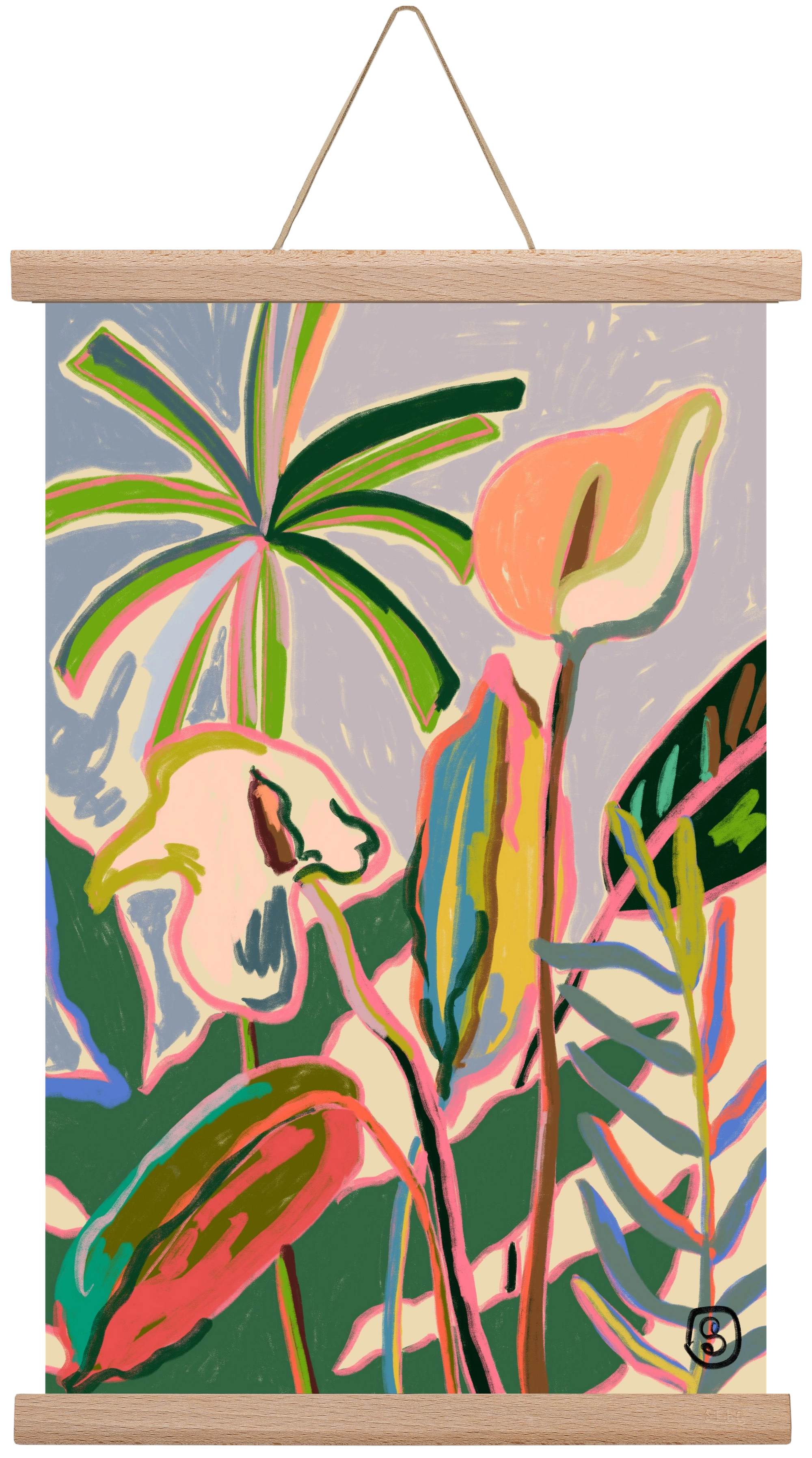 PEACE LILLY, 30x45 cm (30x45 cm), Tölgy akasztó