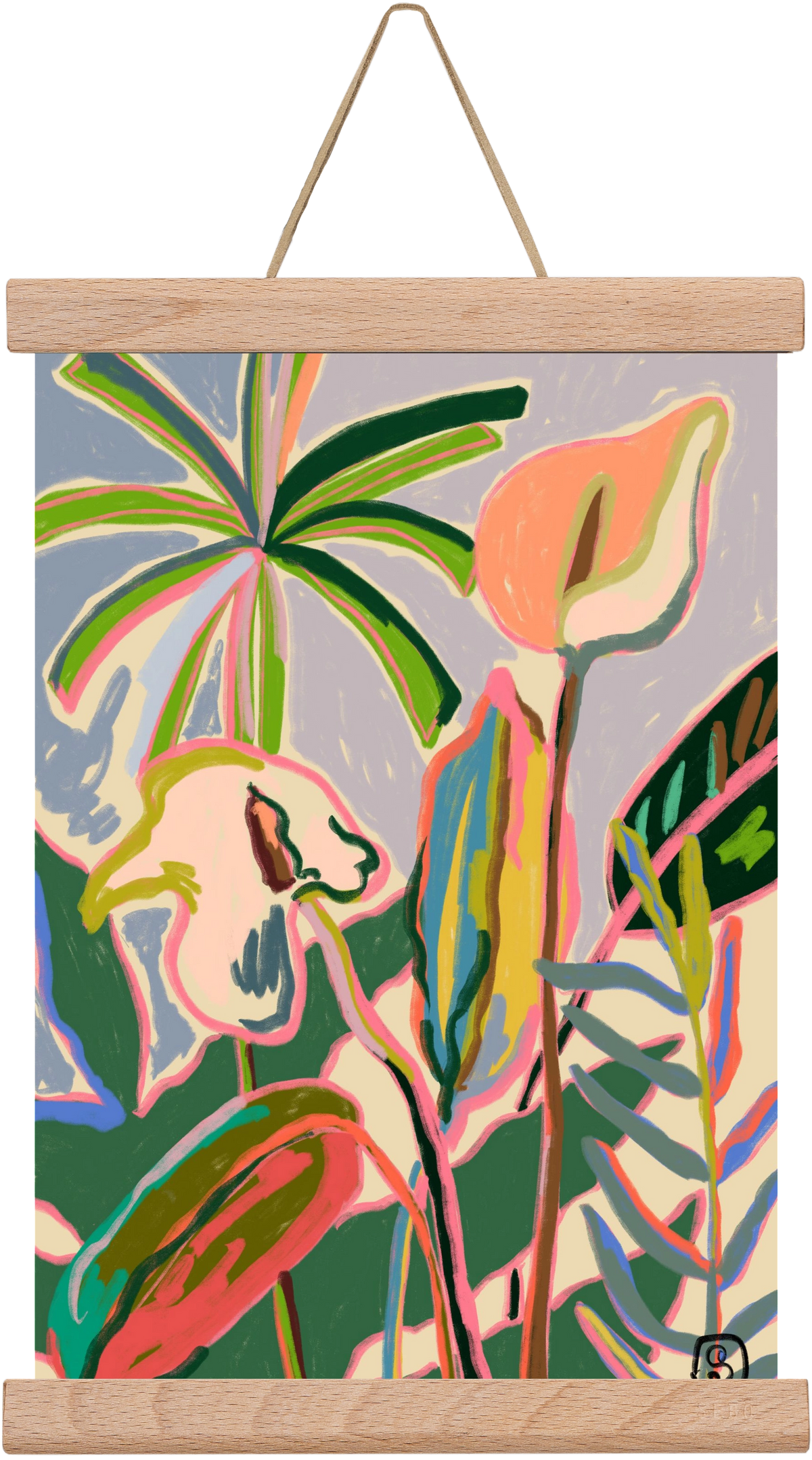 PEACE LILLY, 20x30 cm (20x30 cm), Tölgy akasztó