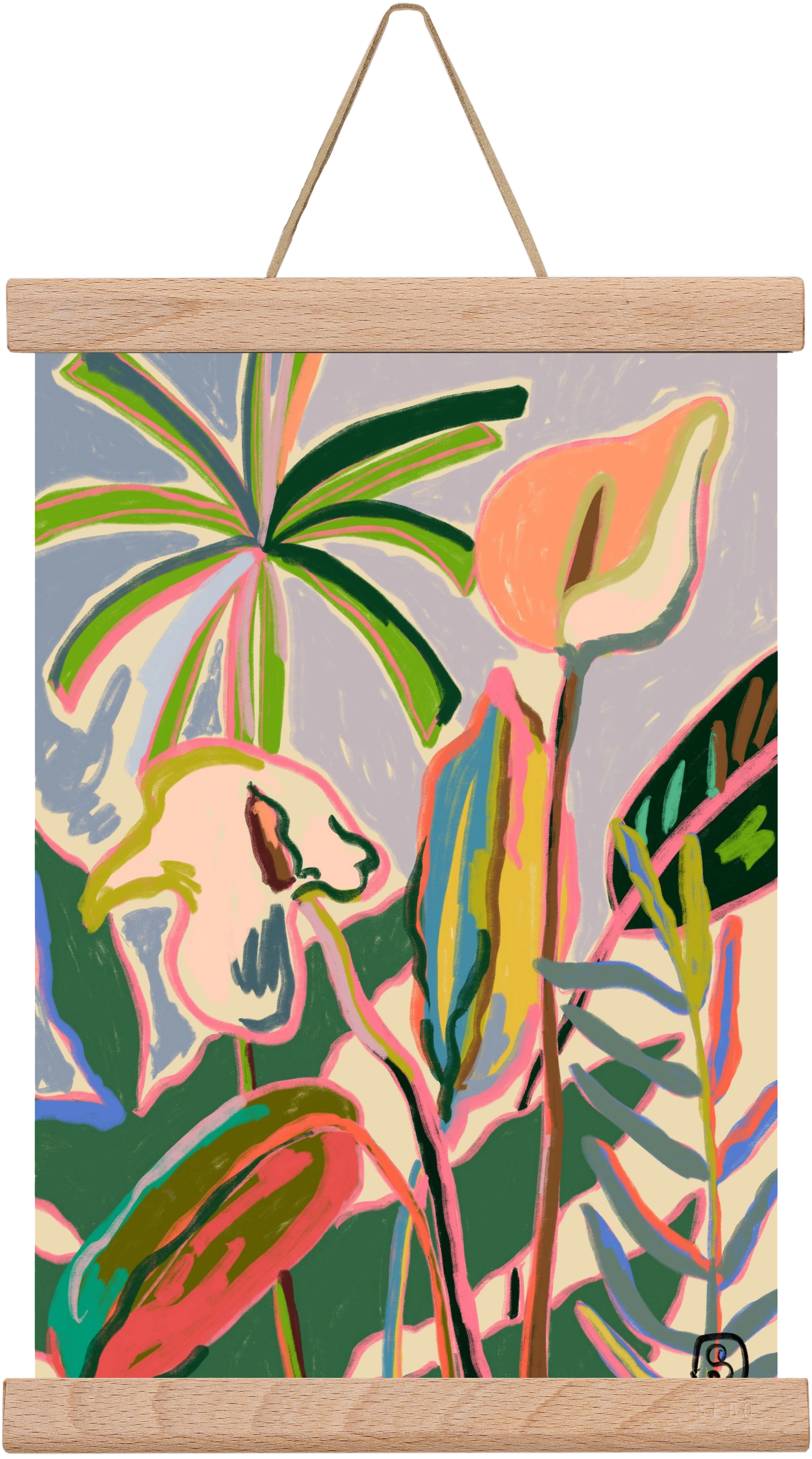 PEACE LILLY, 20x30 cm (20x30 cm), Tölgy akasztó