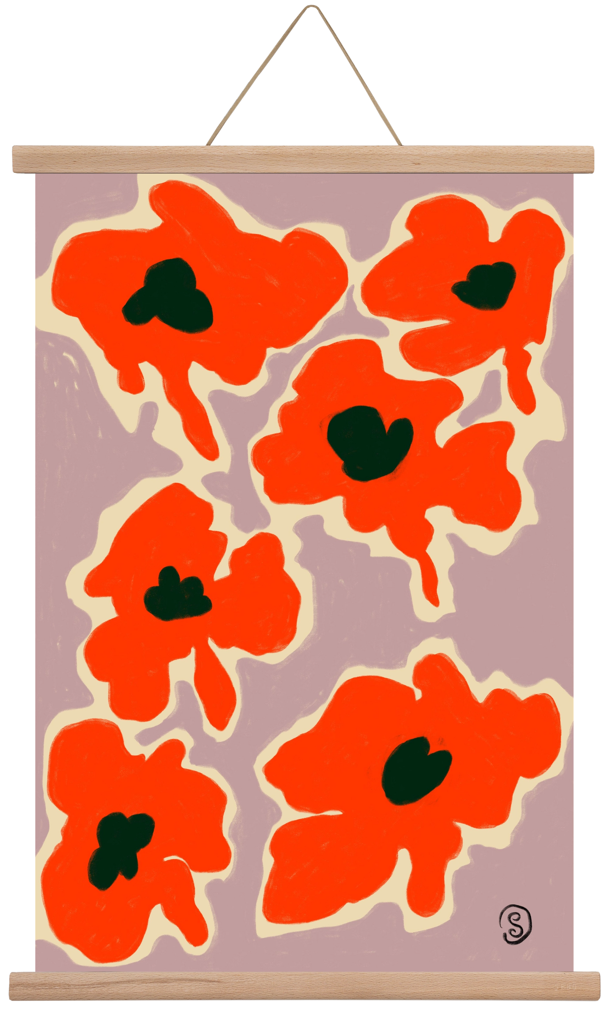 POPPY, 40x60 cm (40x60 cm), Tölgy akasztó