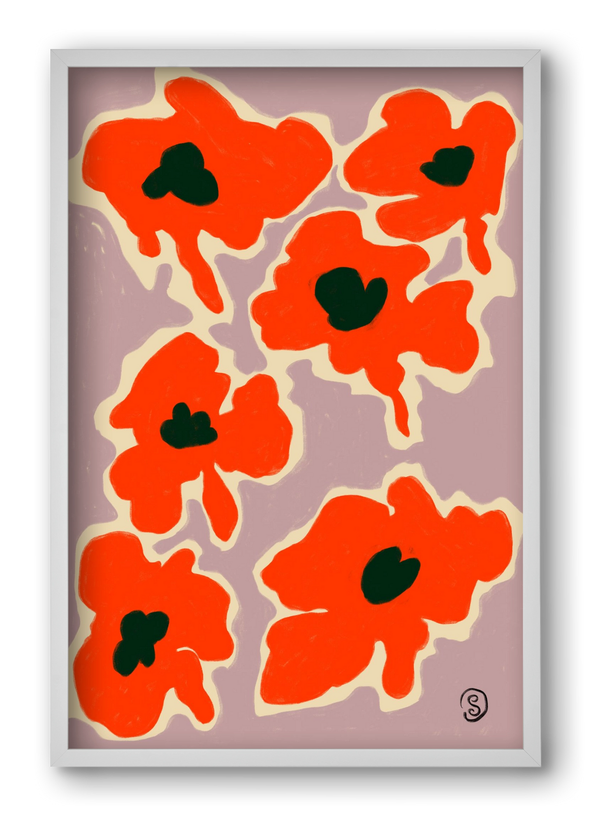 POPPY, 40x60 cm (40x60 cm), Fehér keret