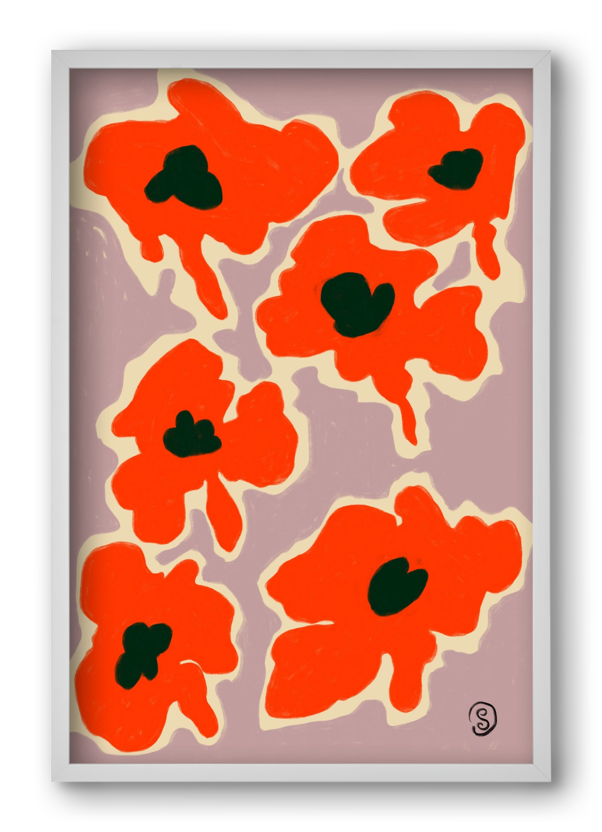 POPPY, 40x60 cm (40x60 cm), Fehér keret