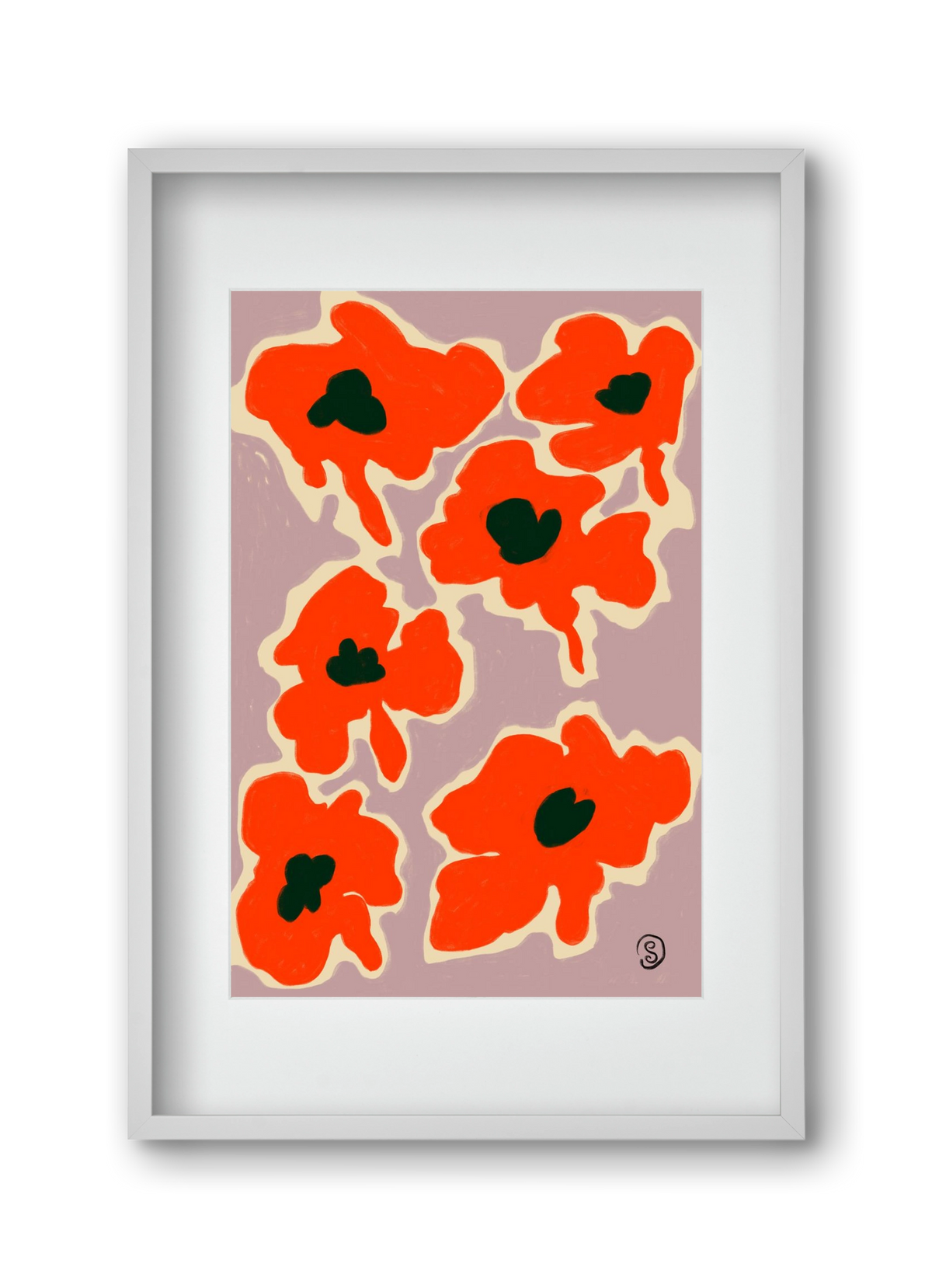 POPPY, 30x45 cm (20x30 cm), Fehér keret, paszpartuval