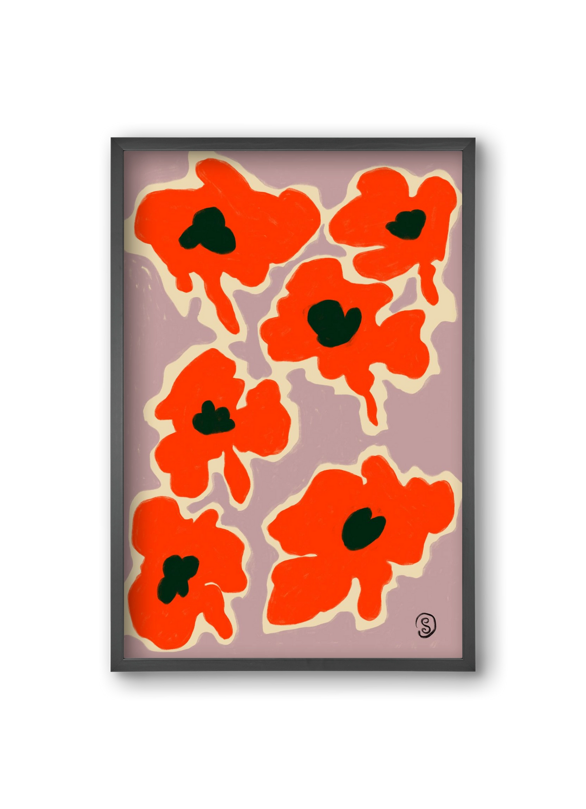 POPPY, 20x30 cm (20x30 cm), Fekete keret