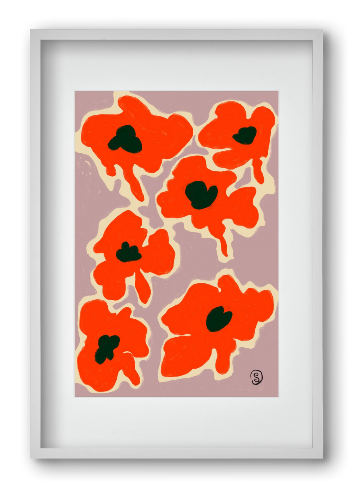 POPPY, 40x60 cm (30x45 cm), Fehér keret, paszpartuval