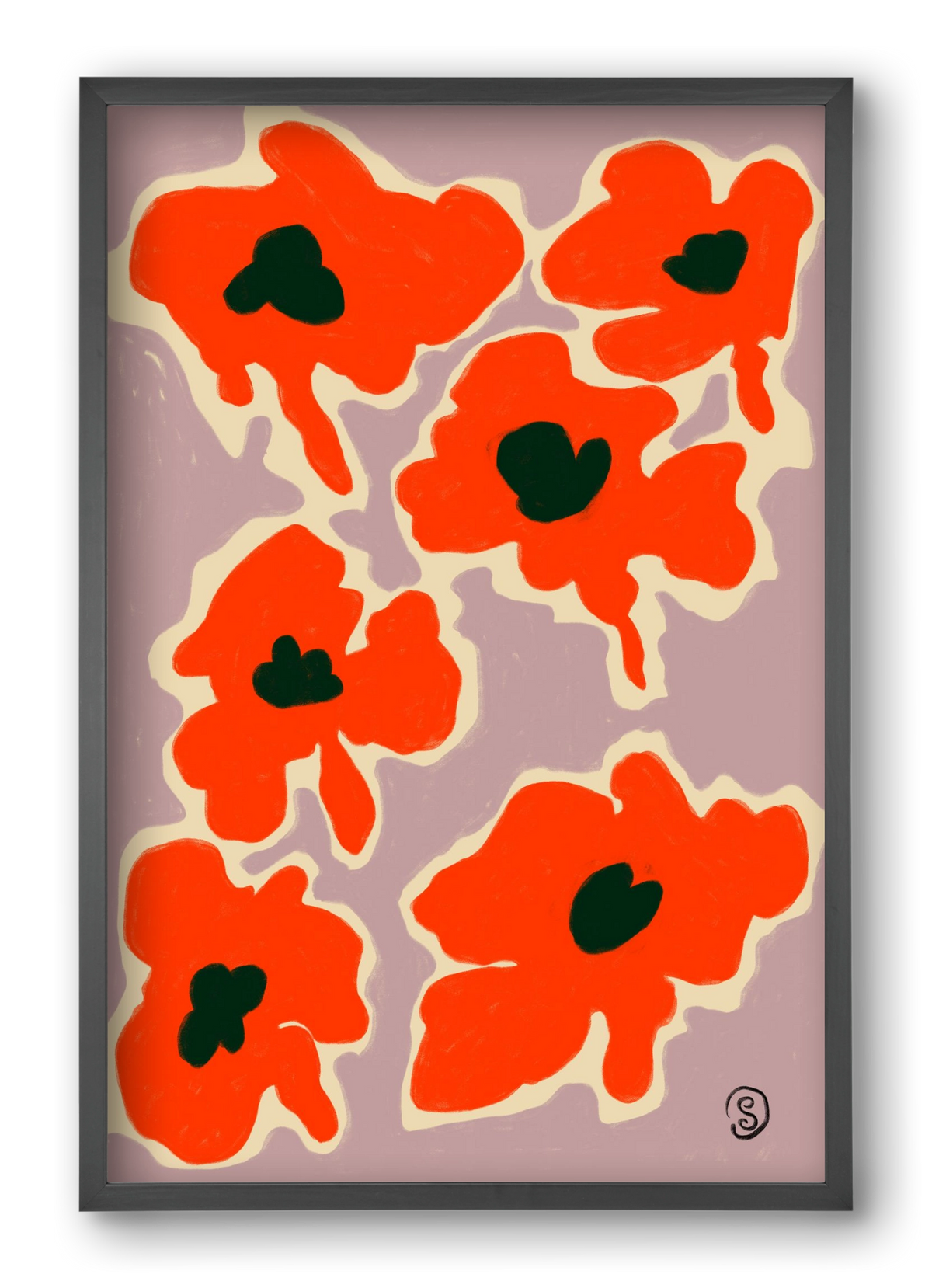 POPPY, 40x60 cm (40x60 cm), Fekete keret