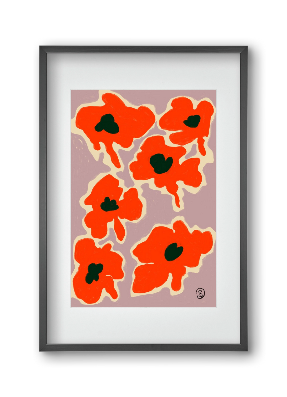 POPPY, 30x45 cm (20x30 cm), Fekete keret, paszpartuval