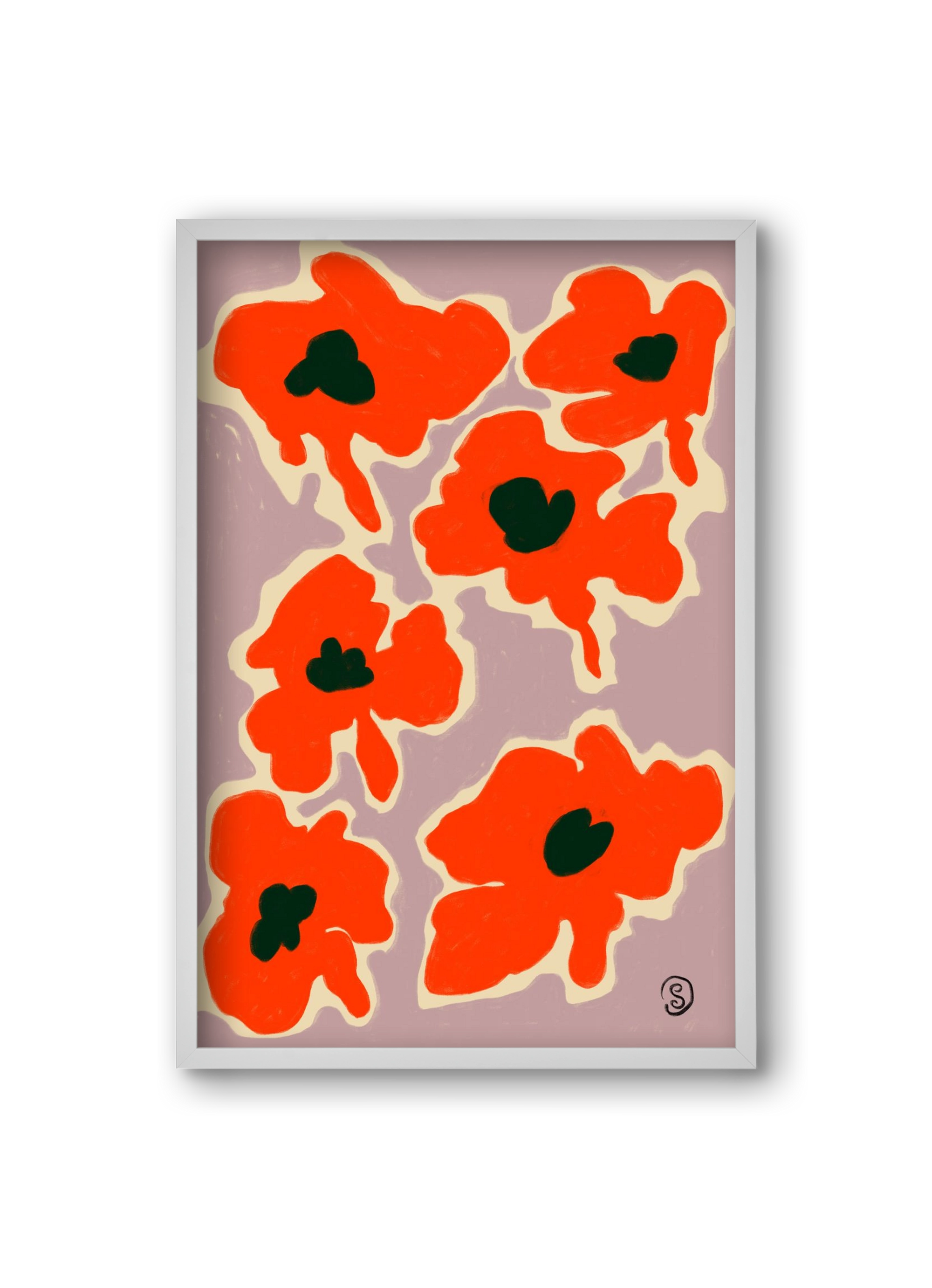 POPPY, 20x30 cm (20x30 cm), Fehér keret