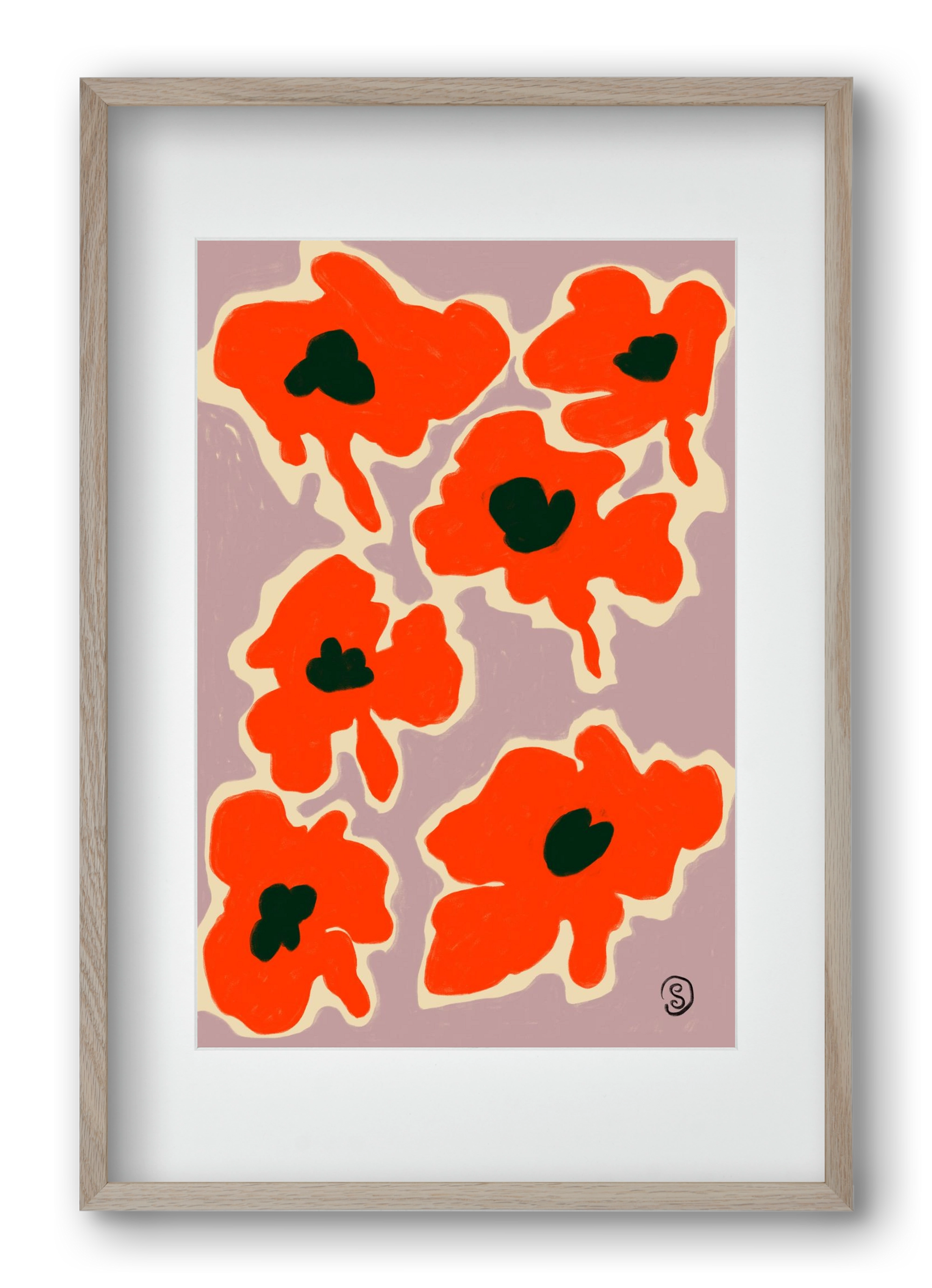 POPPY, 40x60 cm (30x45 cm), Tölgy keret, paszpartuval