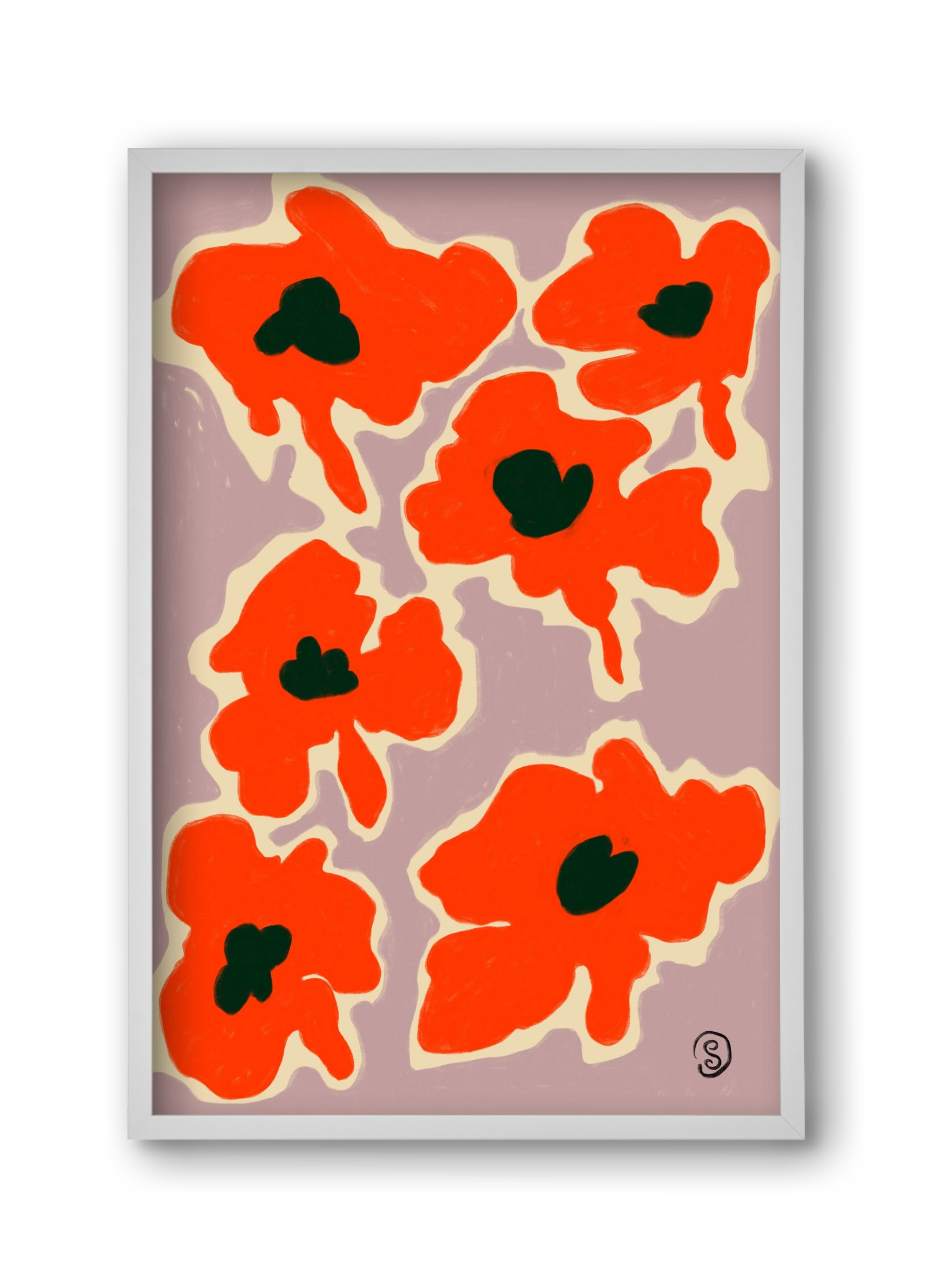 POPPY, 30x45 cm (30x45 cm), Fehér keret