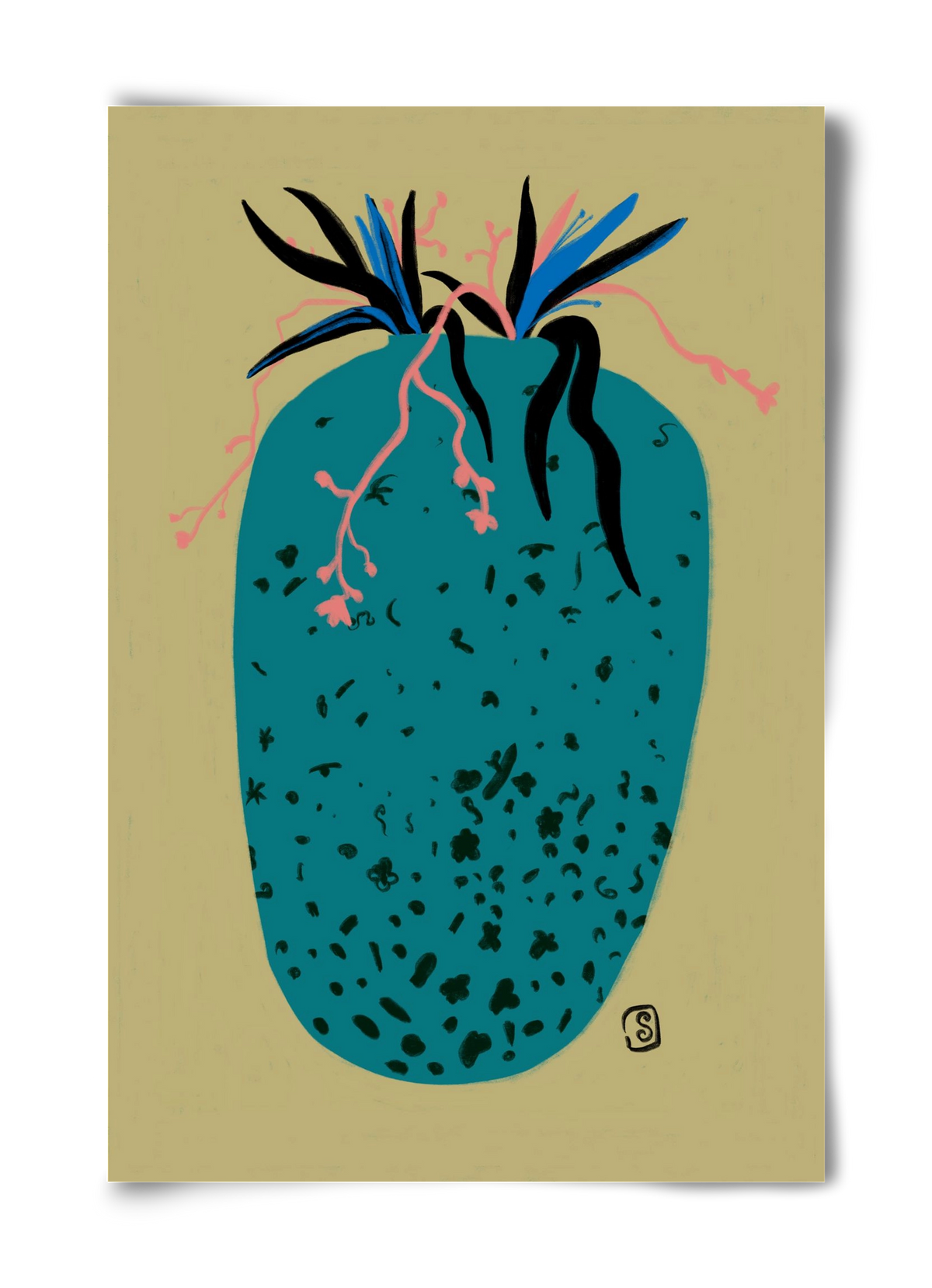 BLUE VASE, 40x60 cm, Keret nélkül