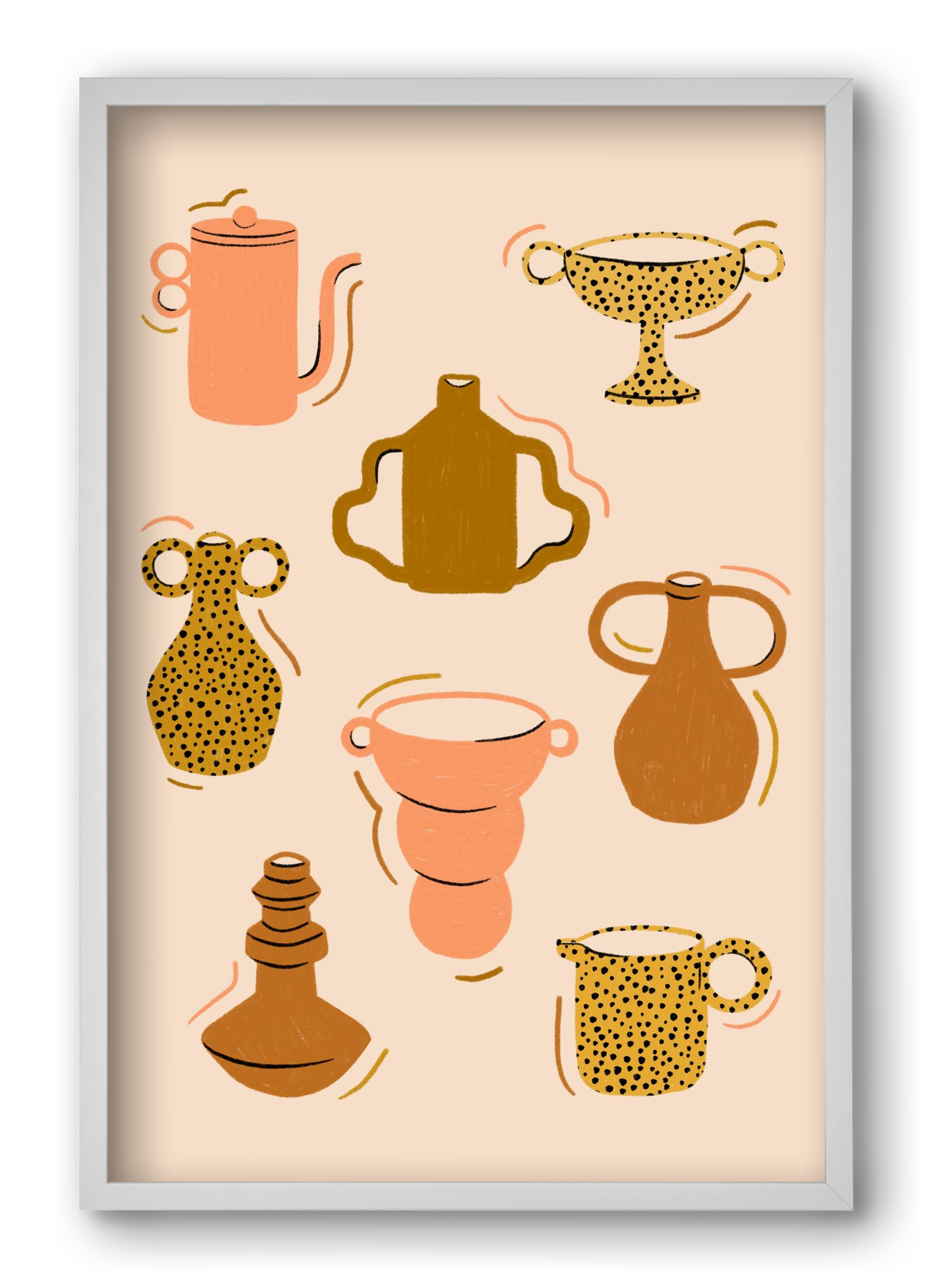 Play with Clay, 40x60 cm (40x60 cm), Fehér keret