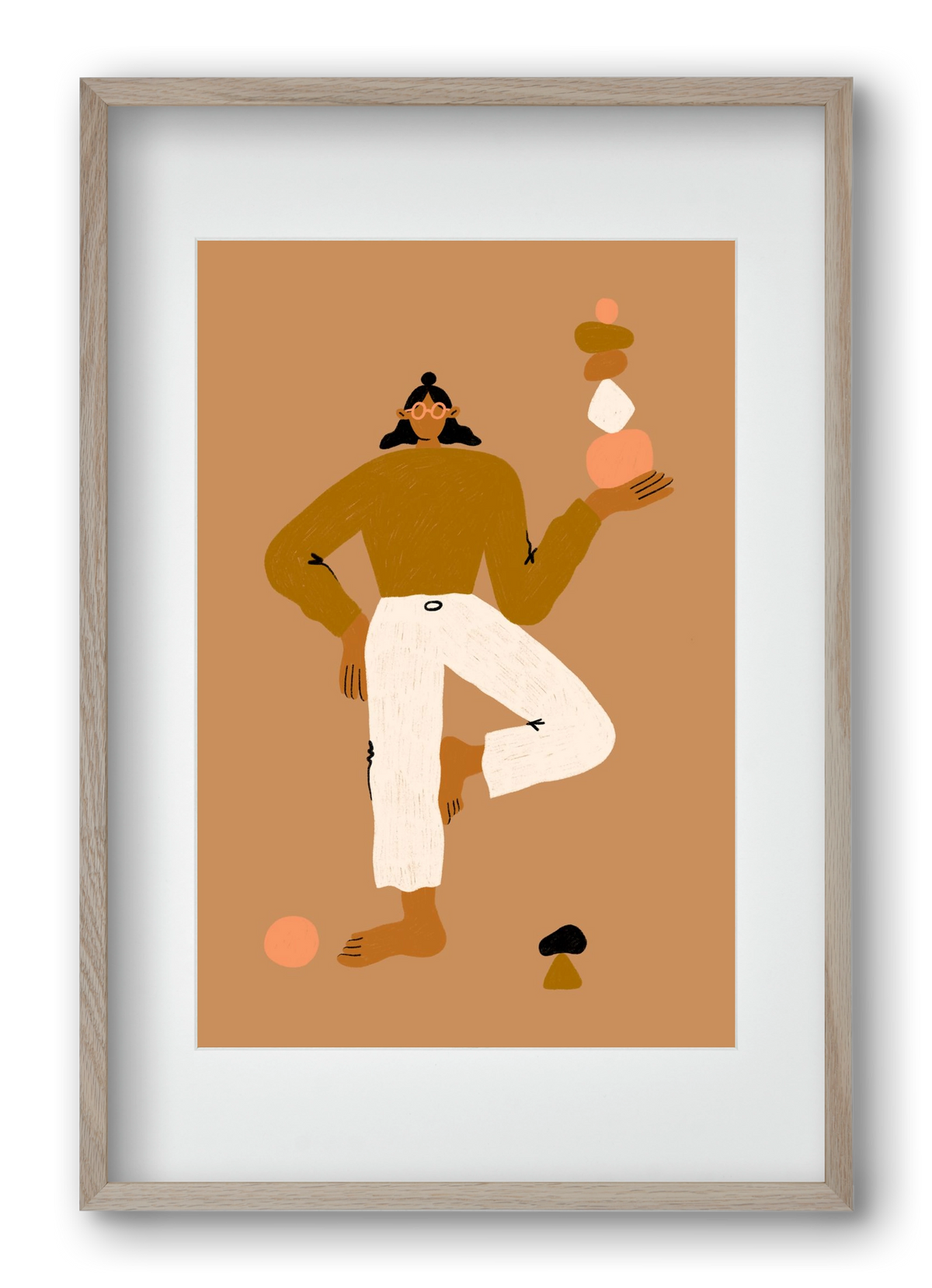 Balancing, 40x60 cm (30x45 cm), Tölgy keret, paszpartuval