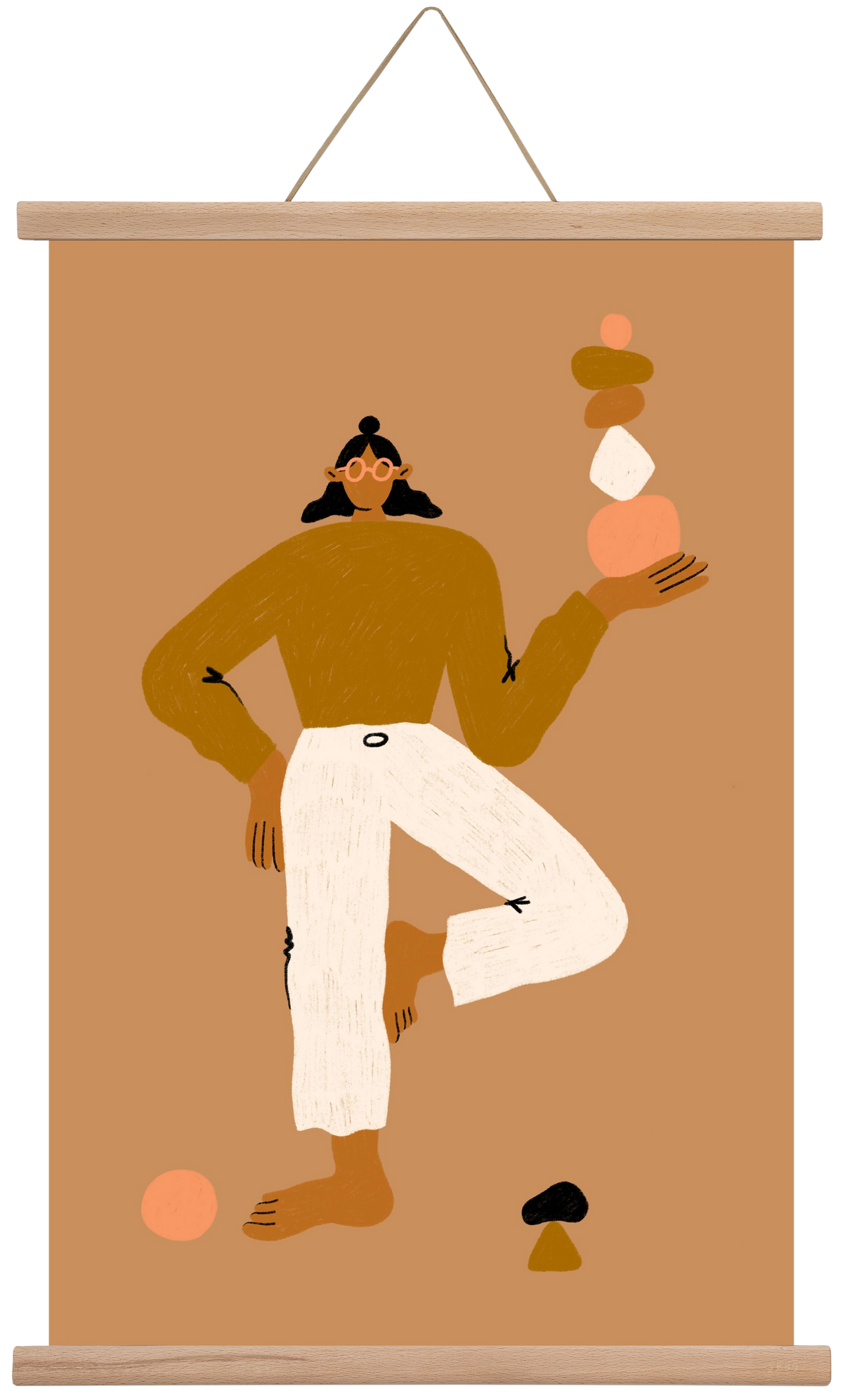 Balancing, 40x60 cm (40x60 cm), Tölgy akasztó