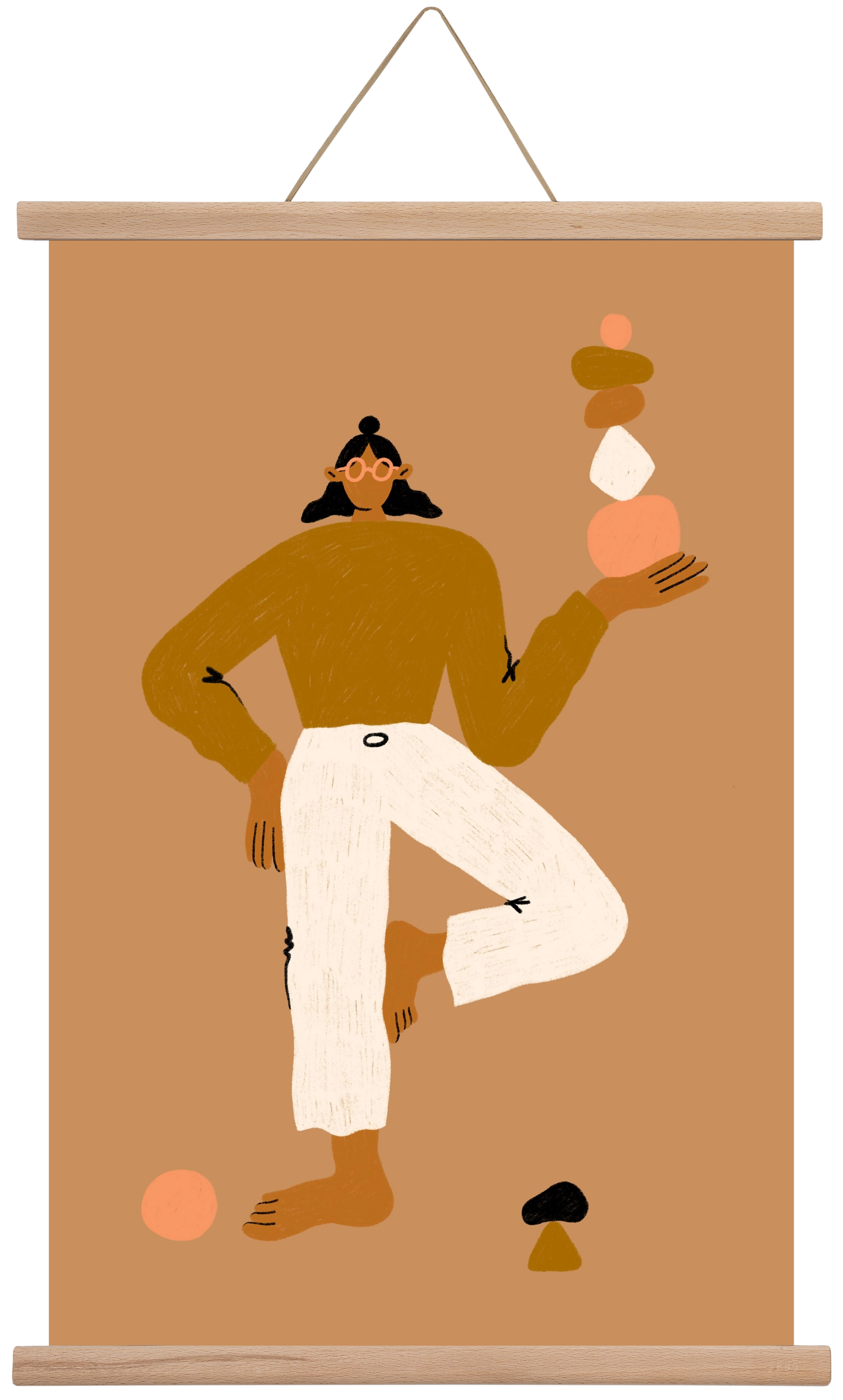 Balancing, 40x60 cm (40x60 cm), Tölgy akasztó