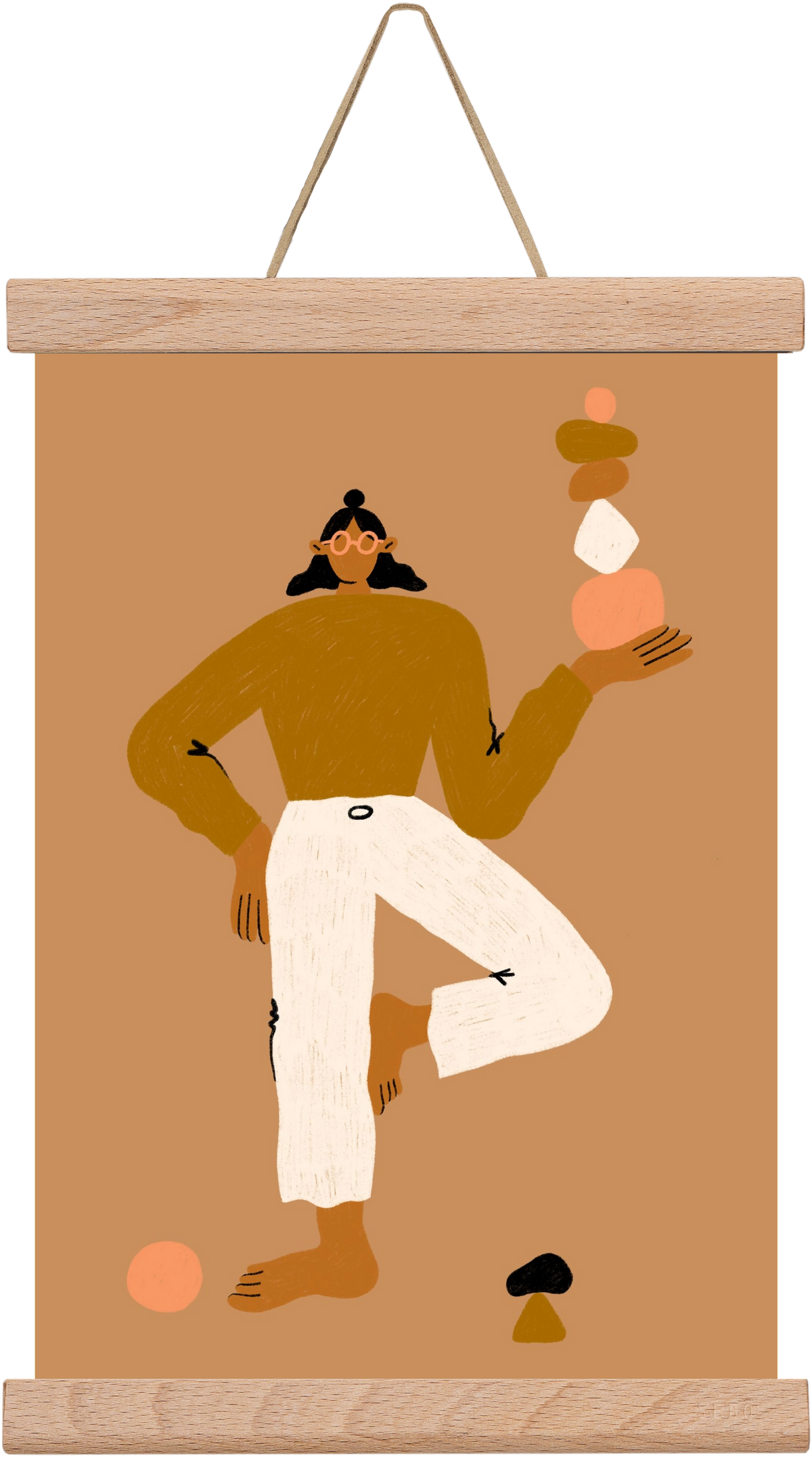 Balancing, 20x30 cm (20x30 cm), Tölgy akasztó