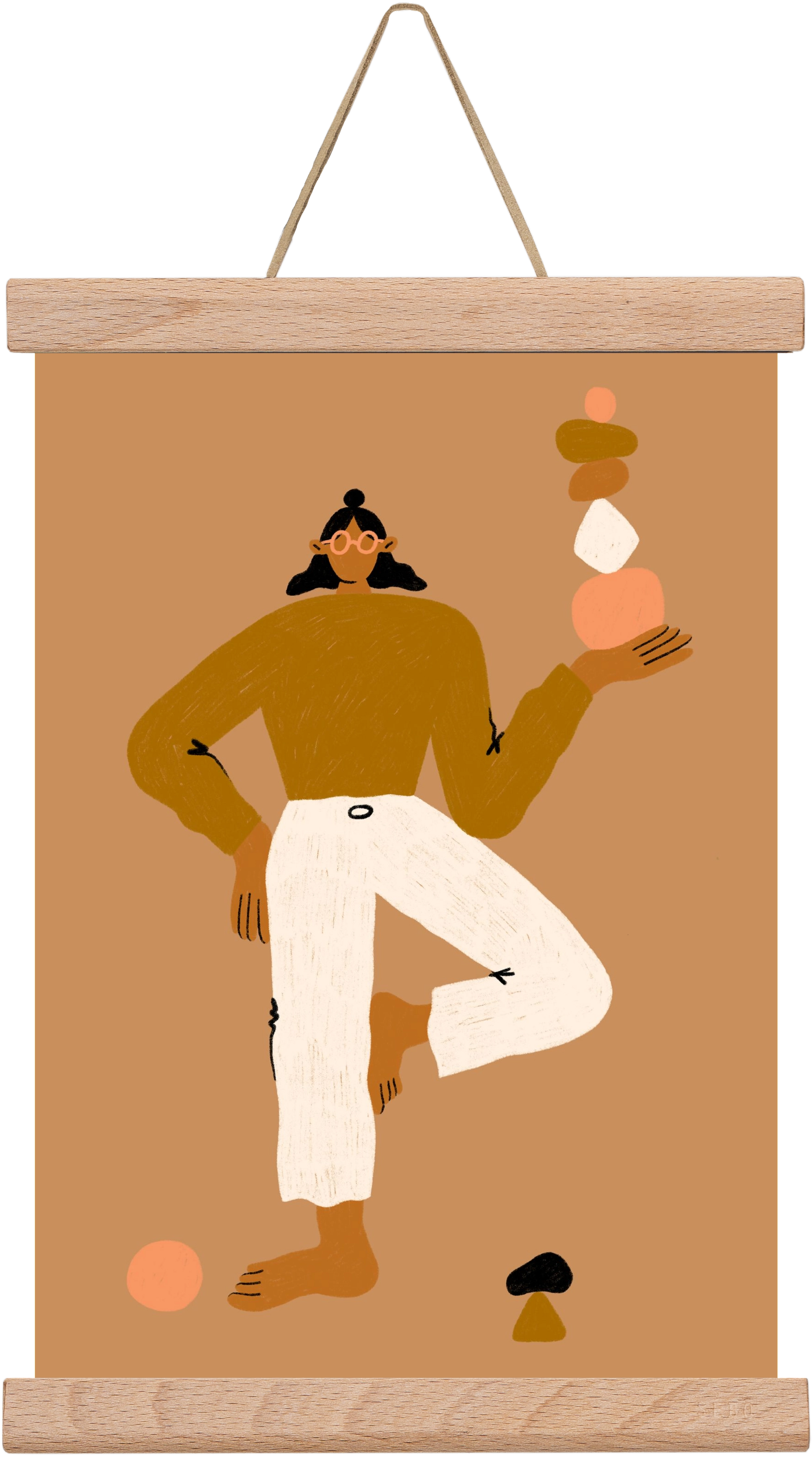 Balancing, 20x30 cm (20x30 cm), Tölgy akasztó