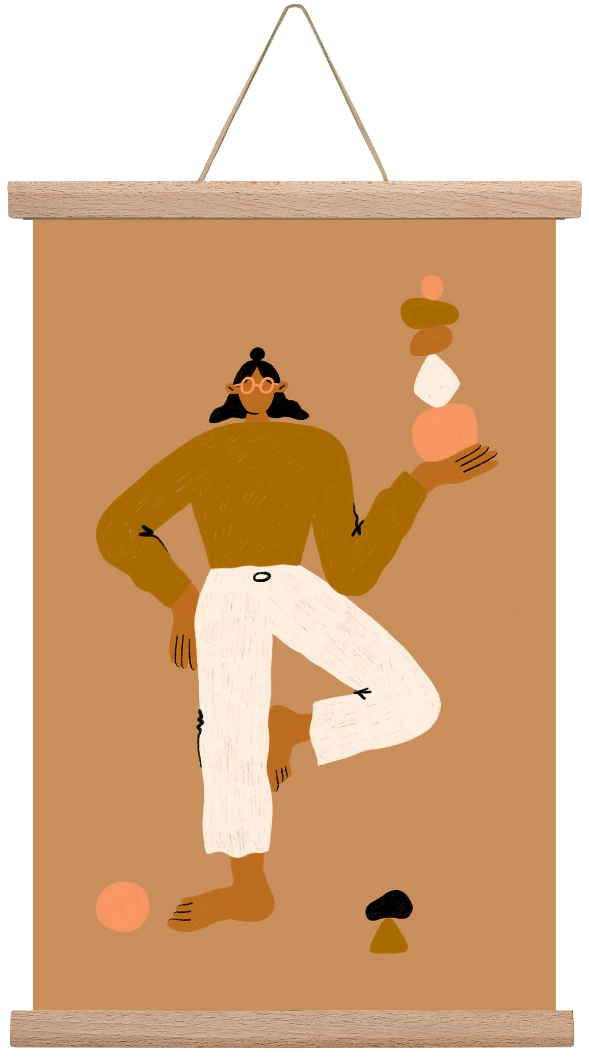 Balancing, 30x45 cm (30x45 cm), Tölgy akasztó