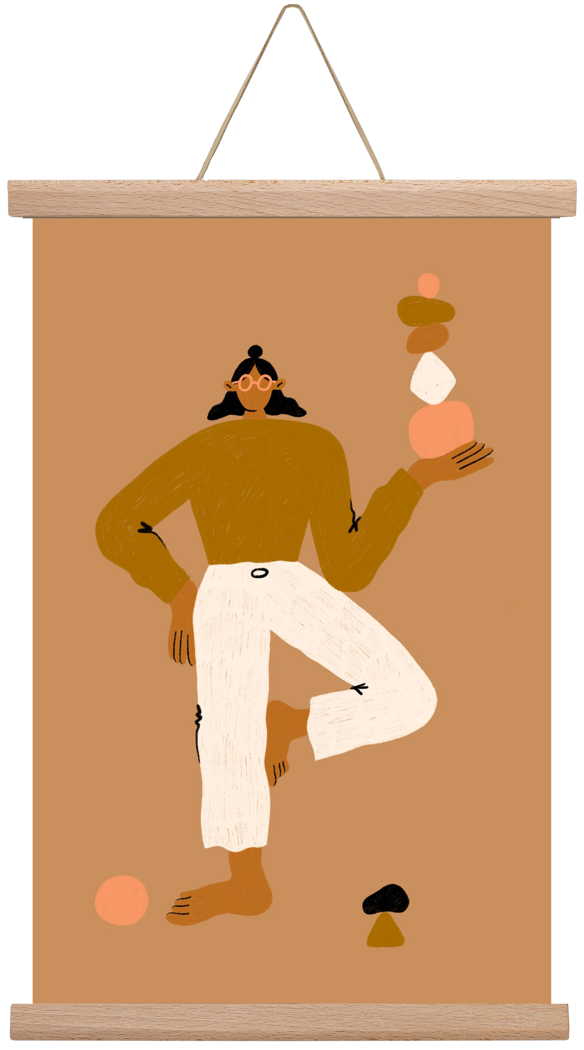 Balancing, 30x45 cm (30x45 cm), Tölgy akasztó